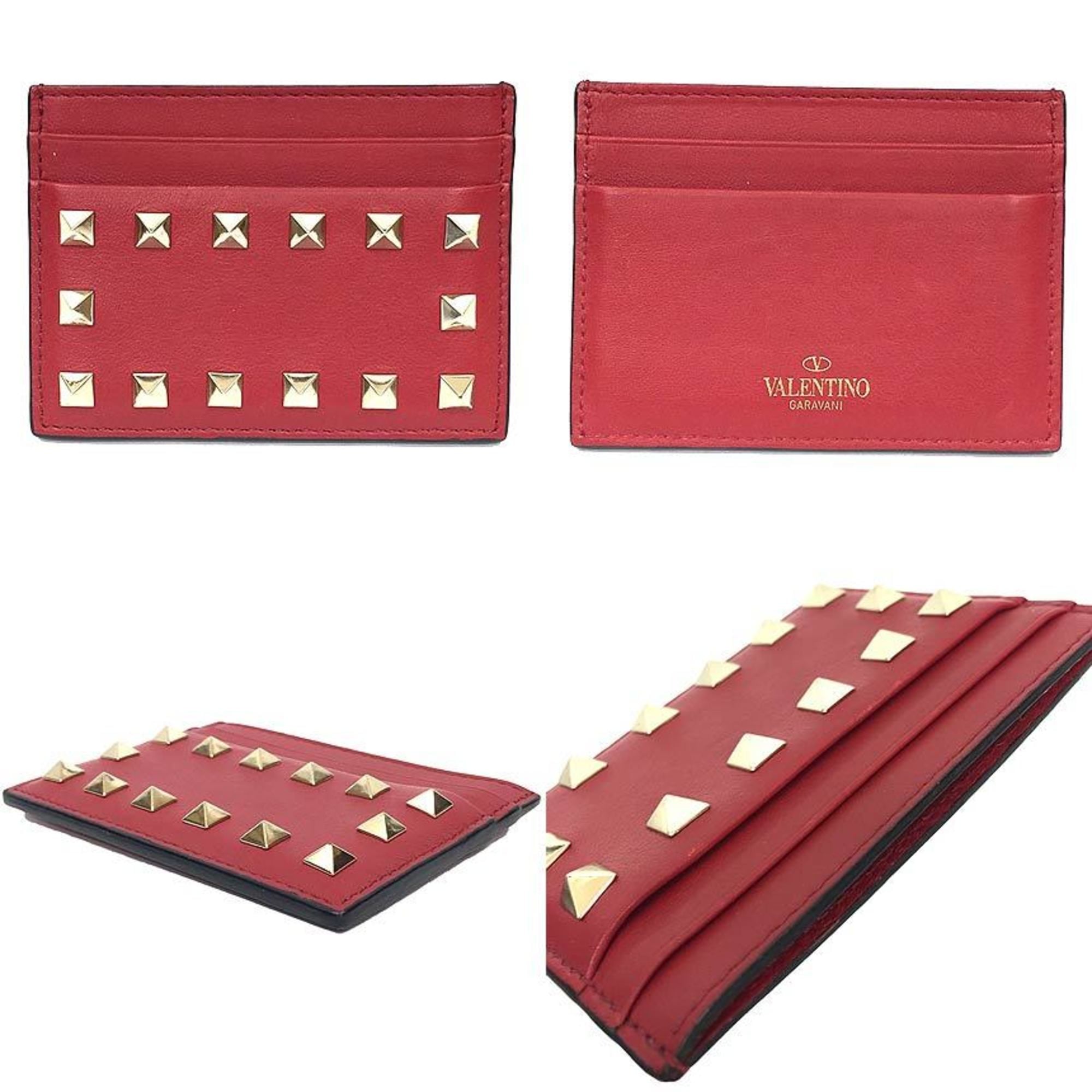 Valentino Garavani Rockstud Card Case Red