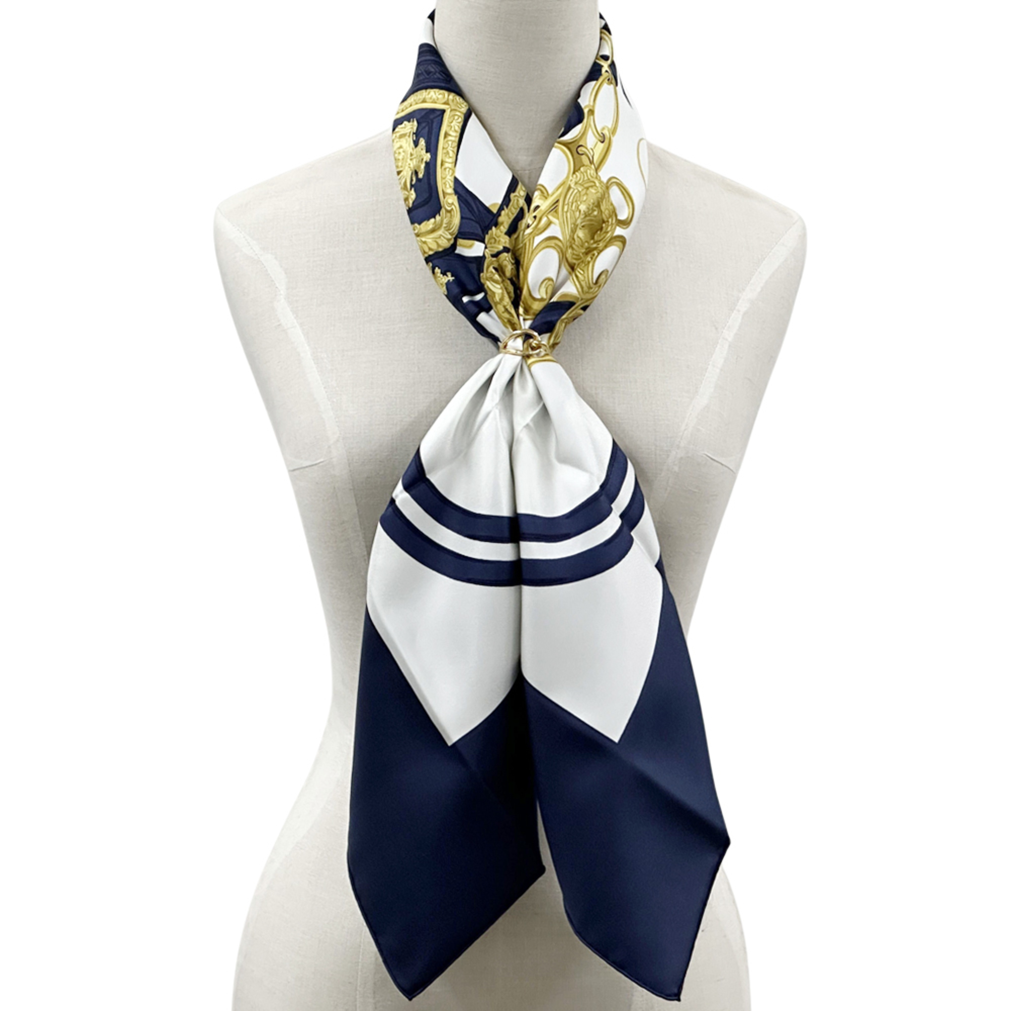 Hermès HERMES Carré 90 Scarf, BRIDES de GALA, Ceremonial Bridle, Women's, Silk, Blue