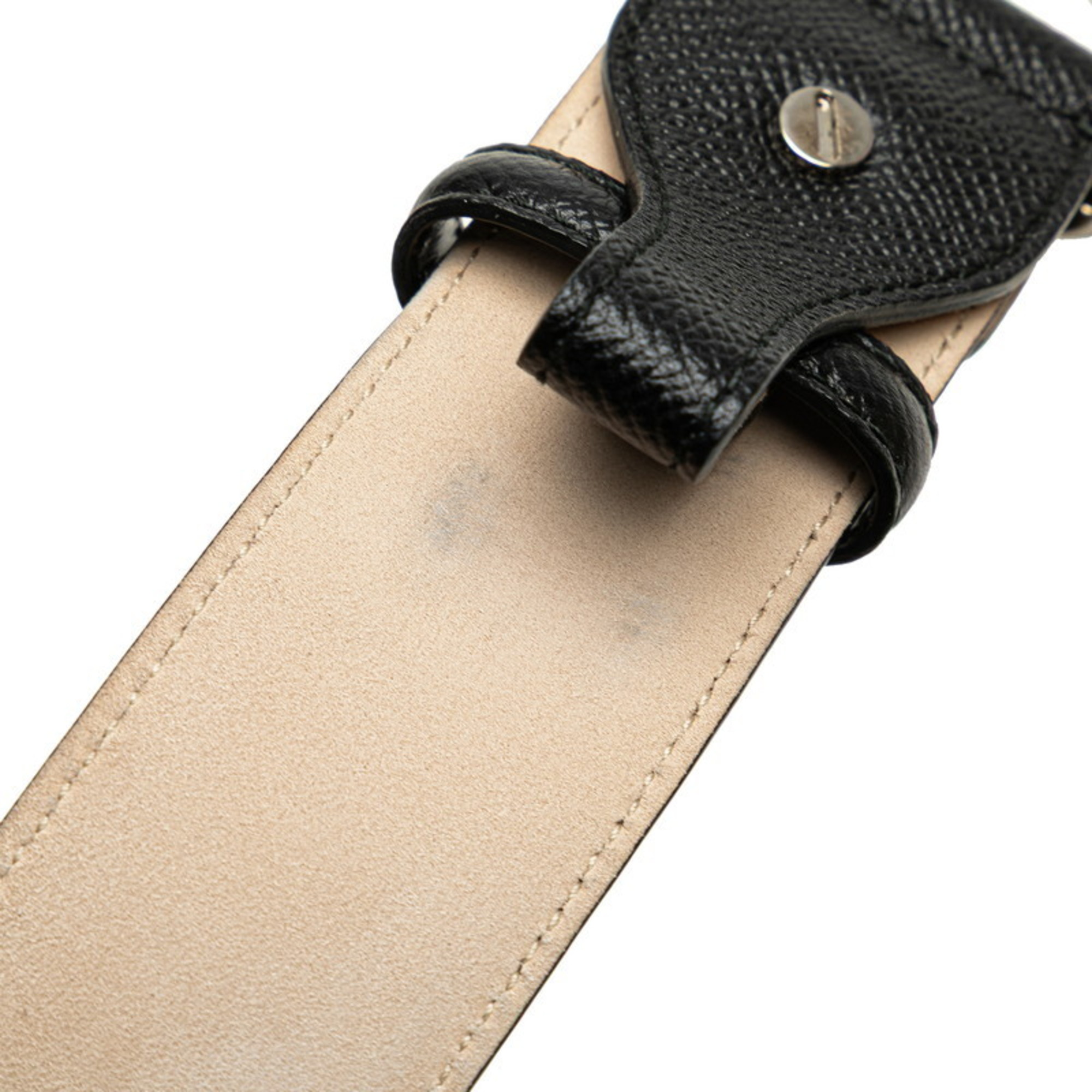 BVLGARI B.zero1 Belt 44 110 Black Silver Leather Men's