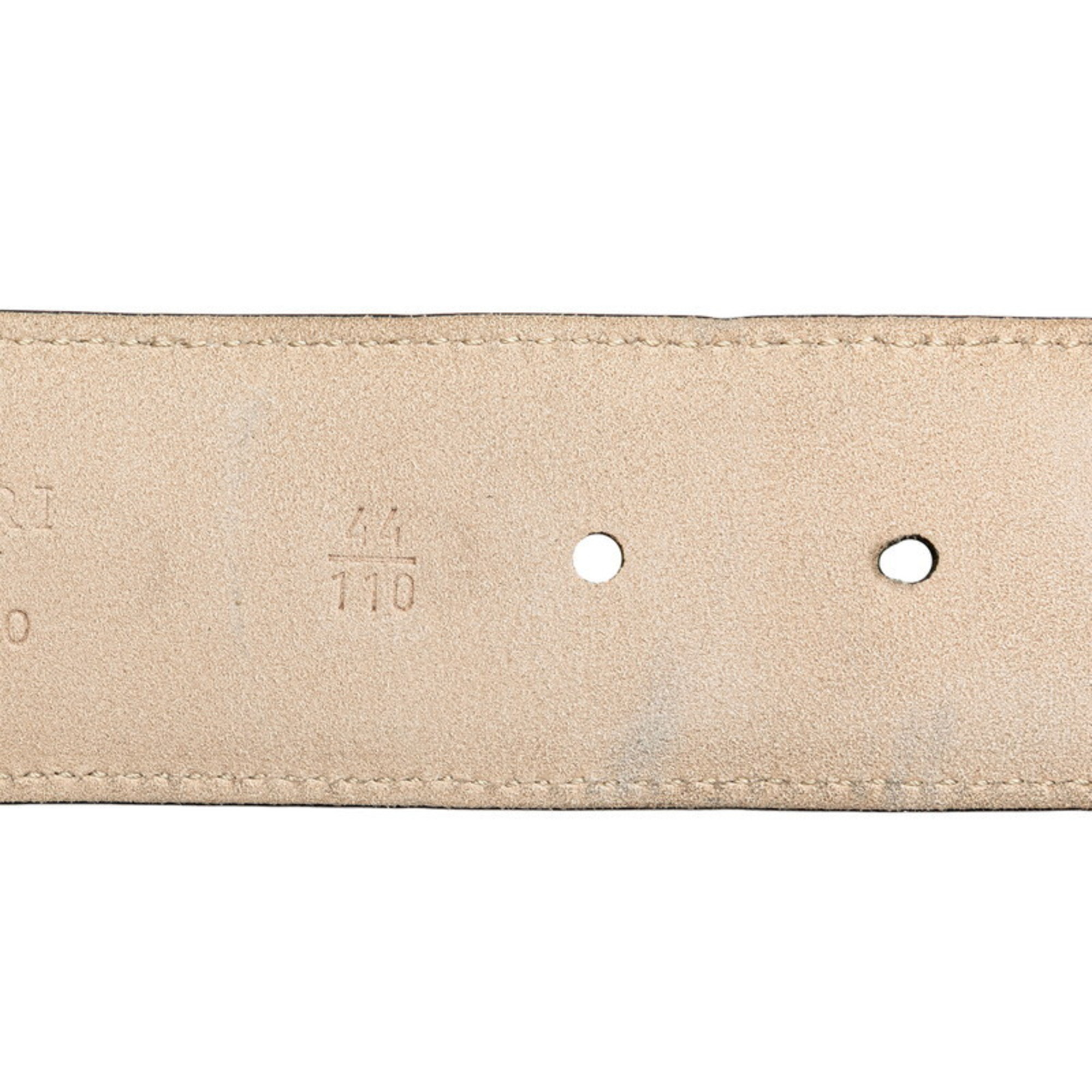 BVLGARI B.zero1 Belt 44 110 Black Silver Leather Men's