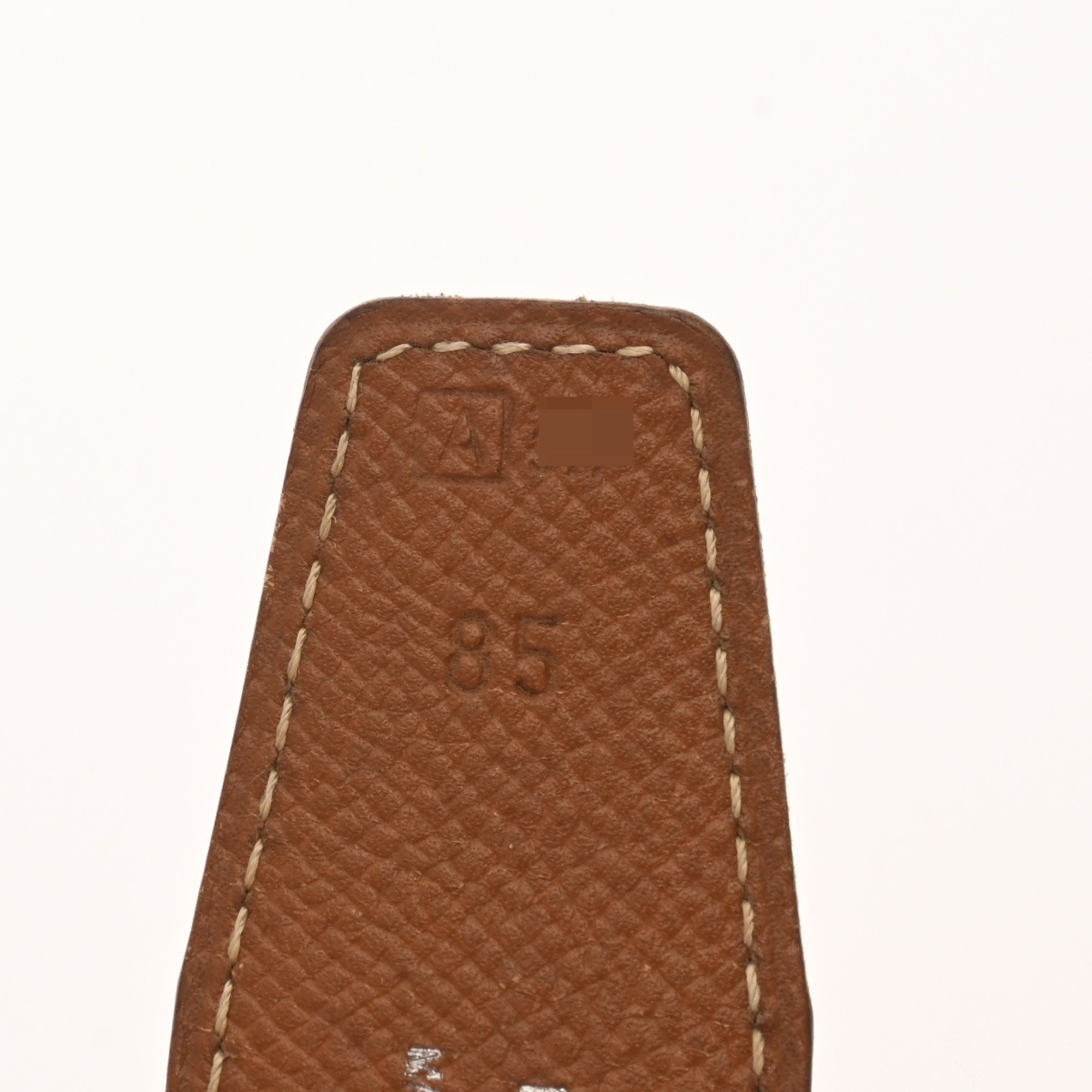 HERMES Touareg Buckle, Size 85, Black/Gold, A Stamp (circa 1997), Men's Box Calf Scarf, Kushvel Belt, B-Rank, Pre-Owned, Ginzo