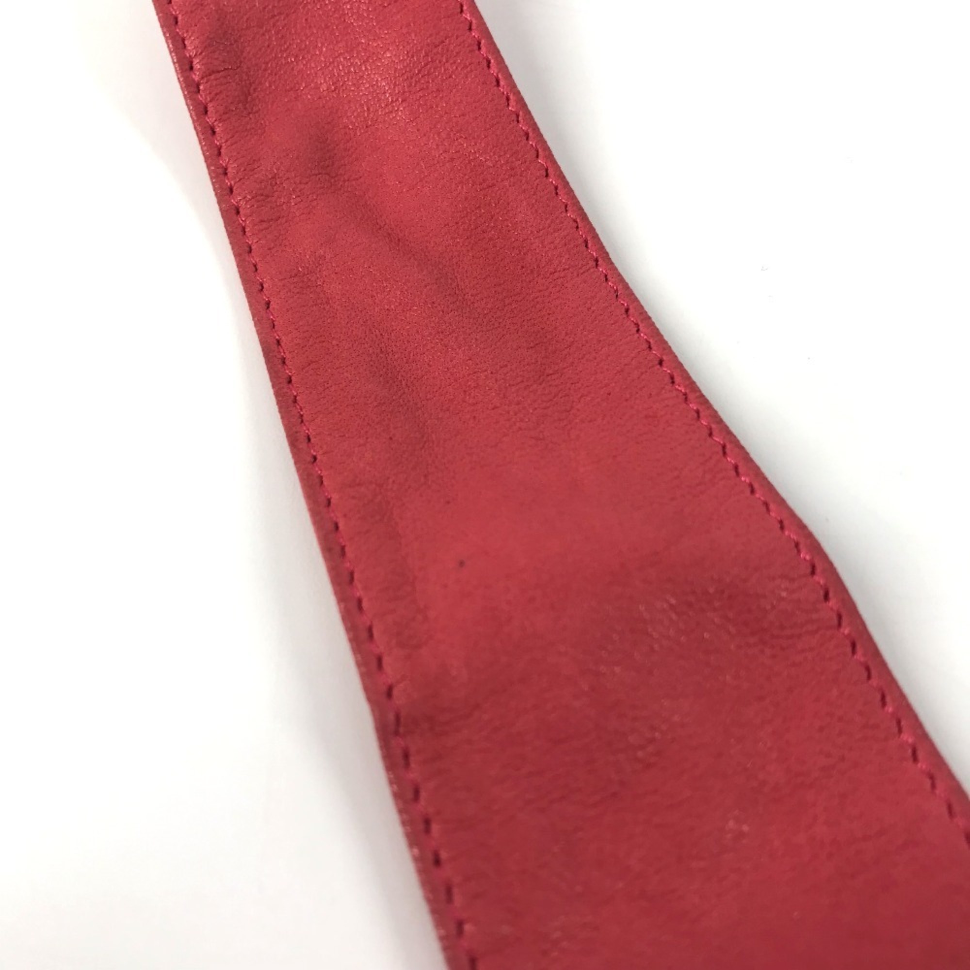 CHANEL Vintage Coin Chain Belt Fashion Accessory Ribbon Leather Women's Pink