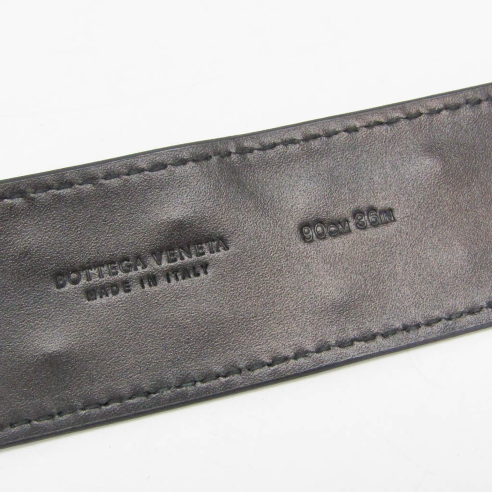 Bottega Veneta Hidden Studs Men,Women Leather Standard Belt Black 90