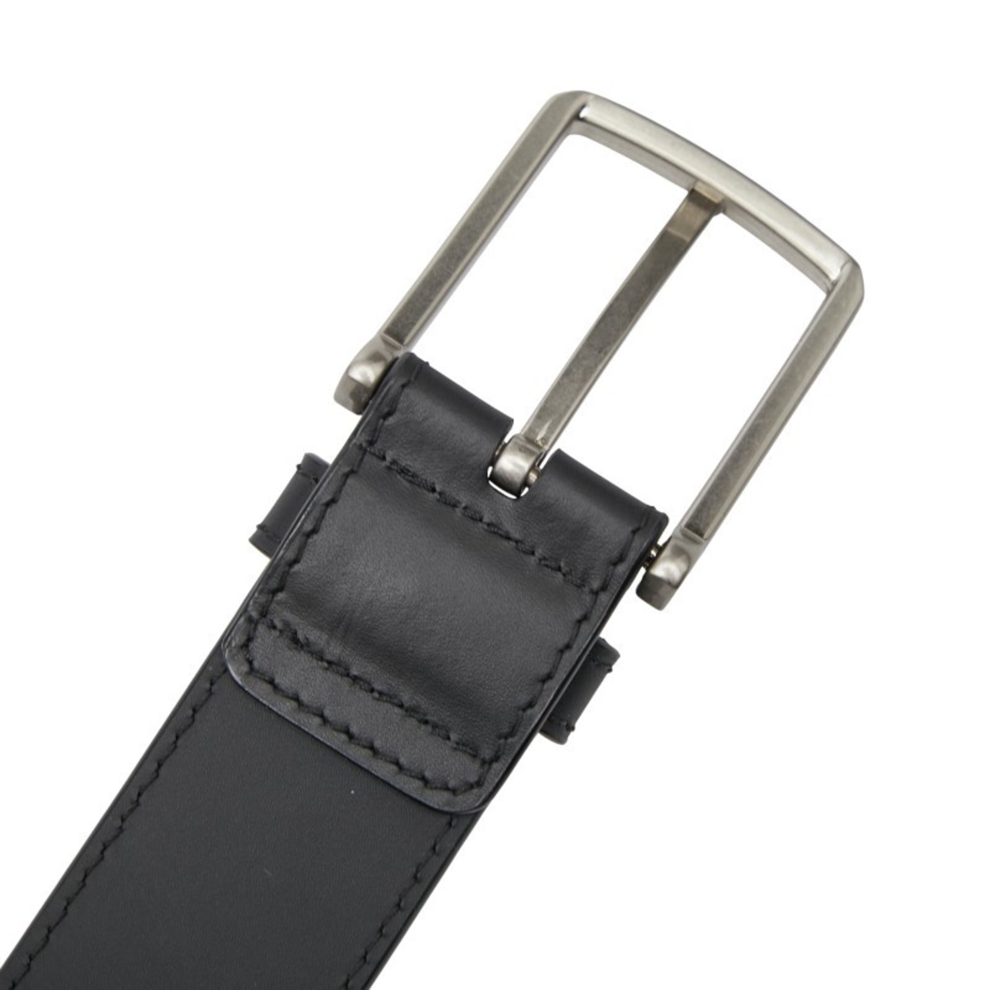 Bottega Veneta Intrecciato Belt, Size 38, Black Leather, Men's