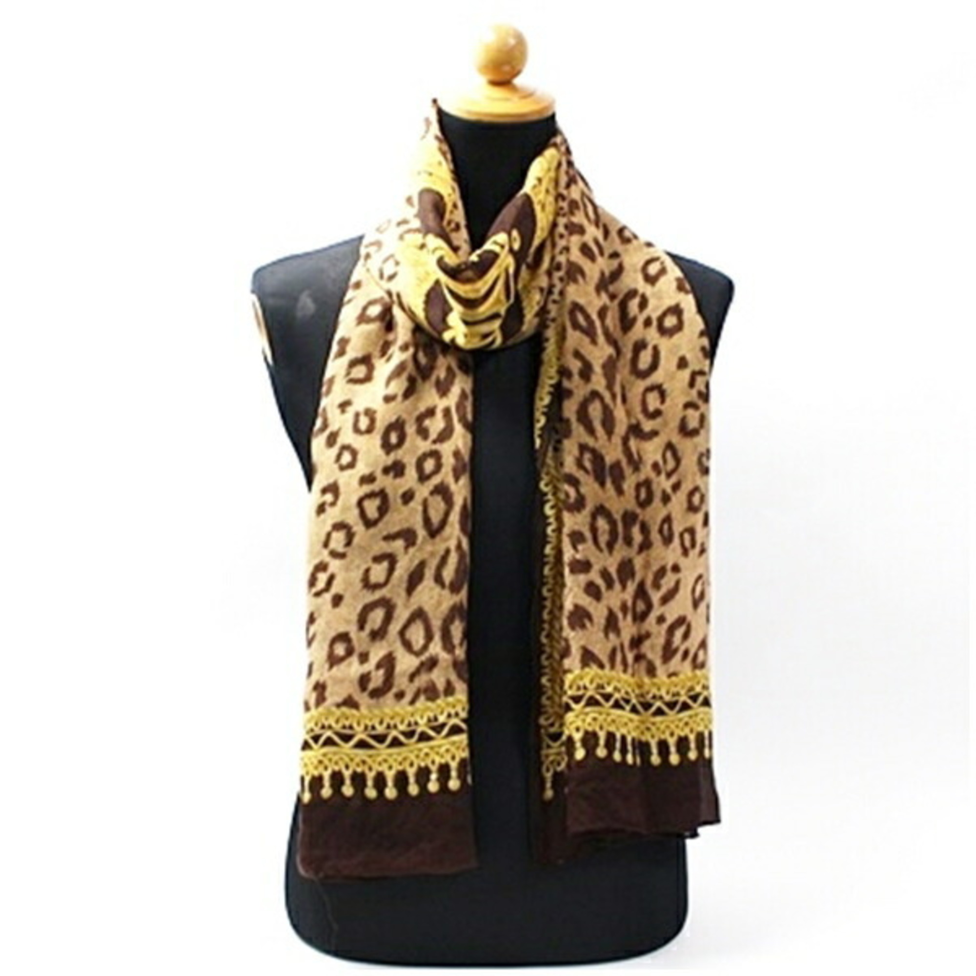 Christian Dior Large Stole/Scarf, Rectangular, Beige/Brown, Leopard Print, Women's
