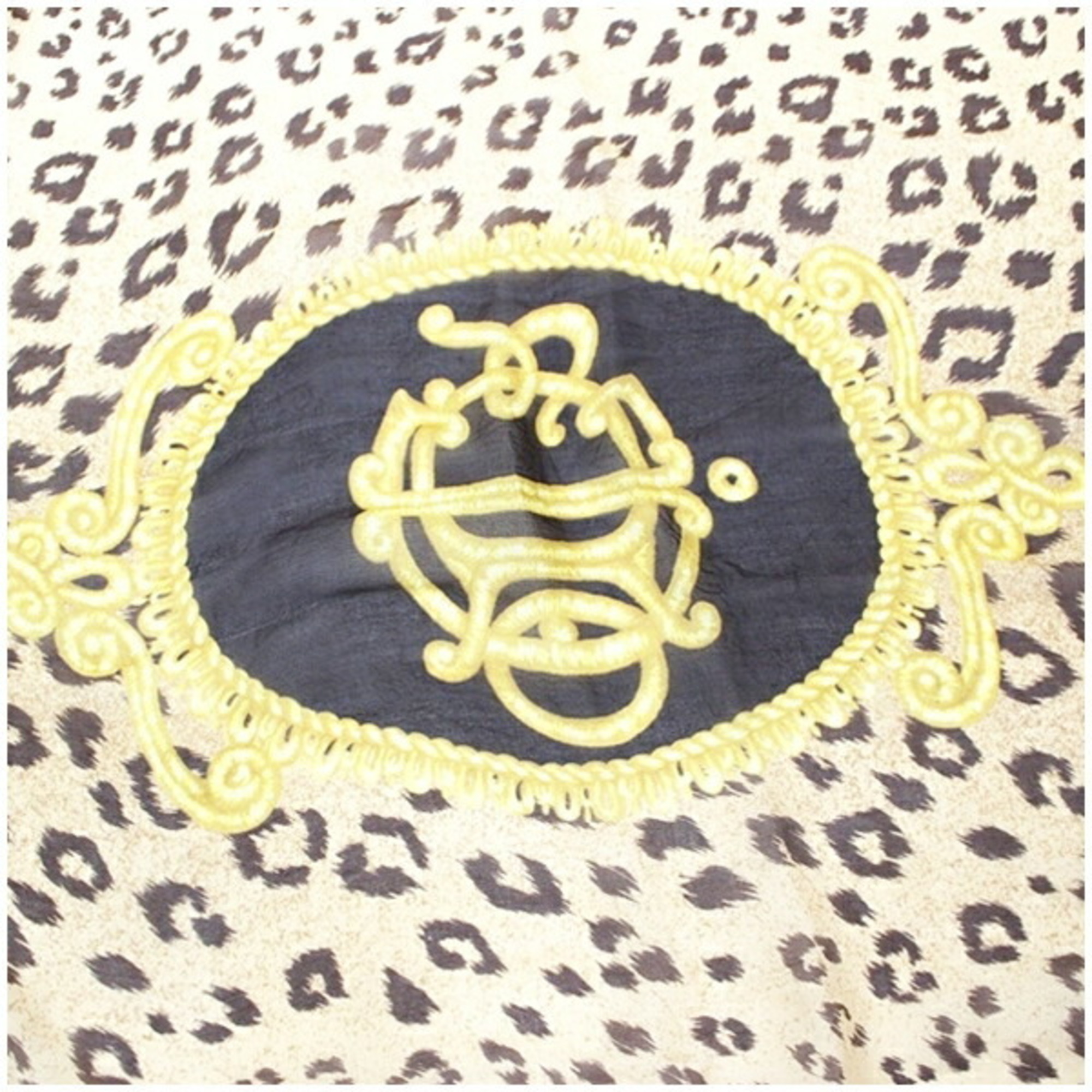 Christian Dior Large Stole/Scarf, Rectangular, Beige/Brown, Leopard Print, Women's