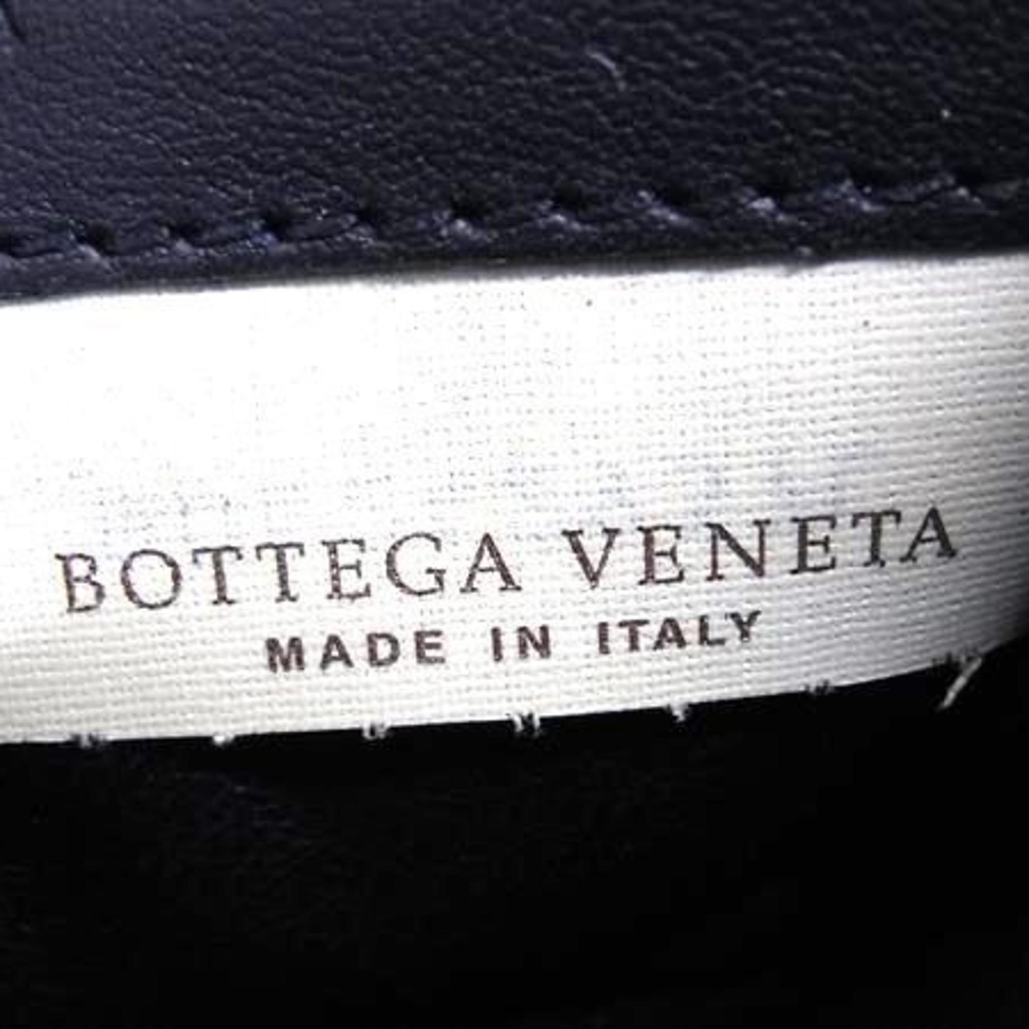 BOTTEGA VENETA Intrecciato Business Card Case 174646 Navy Leather for Men and Women