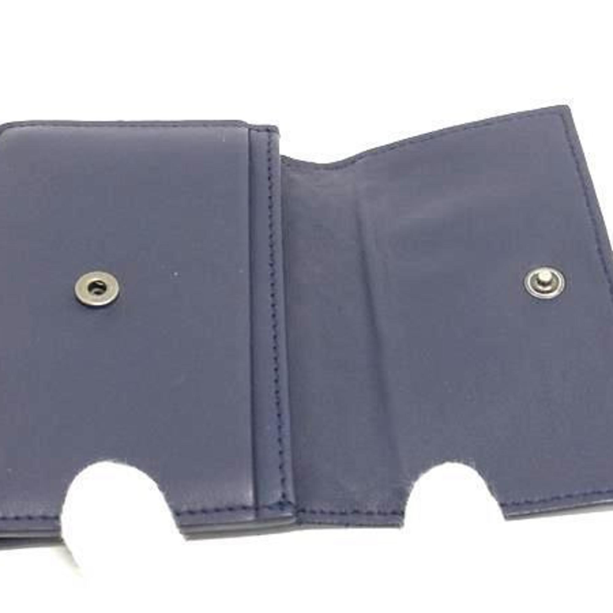 BOTTEGA VENETA Intrecciato Business Card Case 174646 Navy Leather for Men and Women