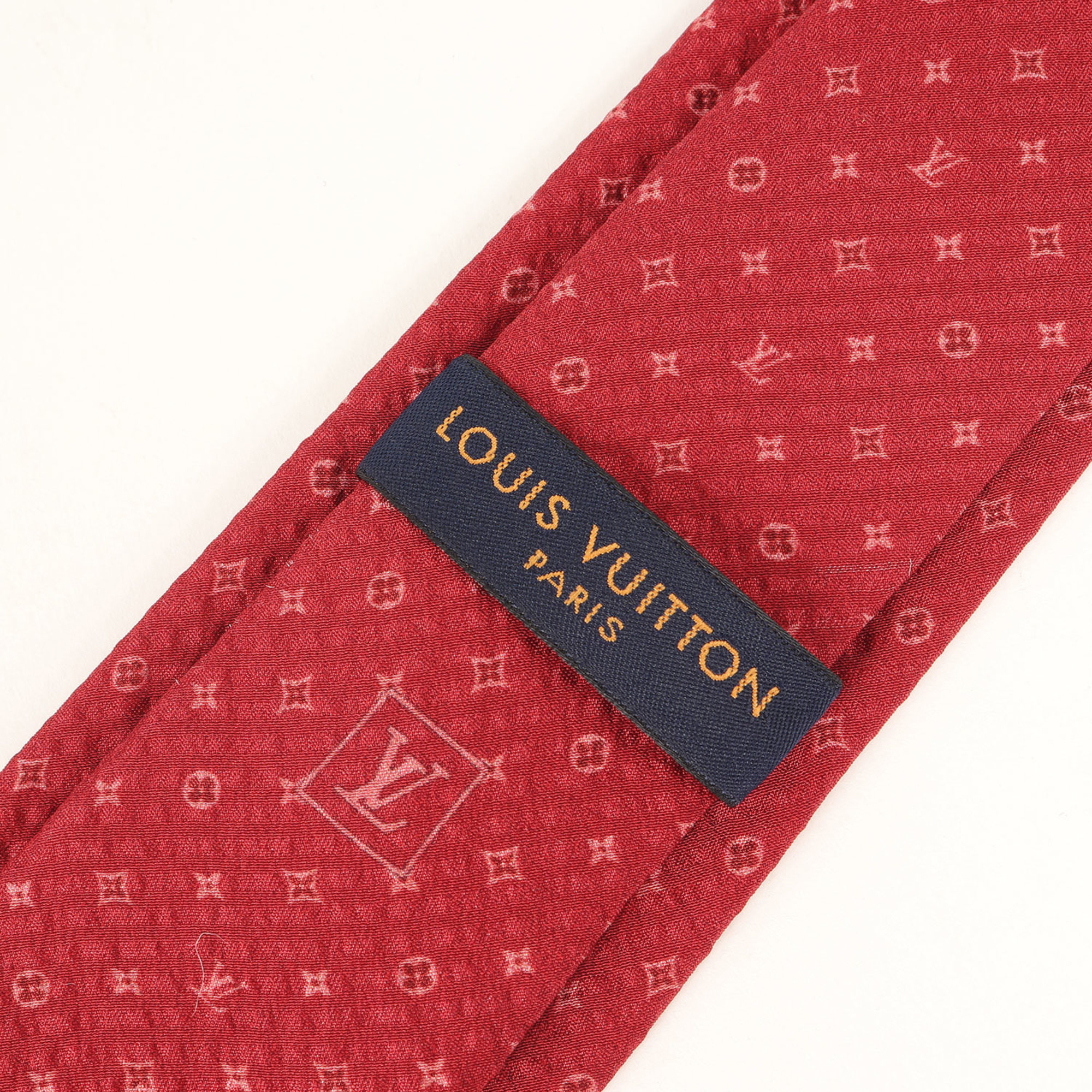 LOUIS VUITTON Louis Vuitton Micro Monogram Silk Cravate Tie M76858 Red Men's K4613