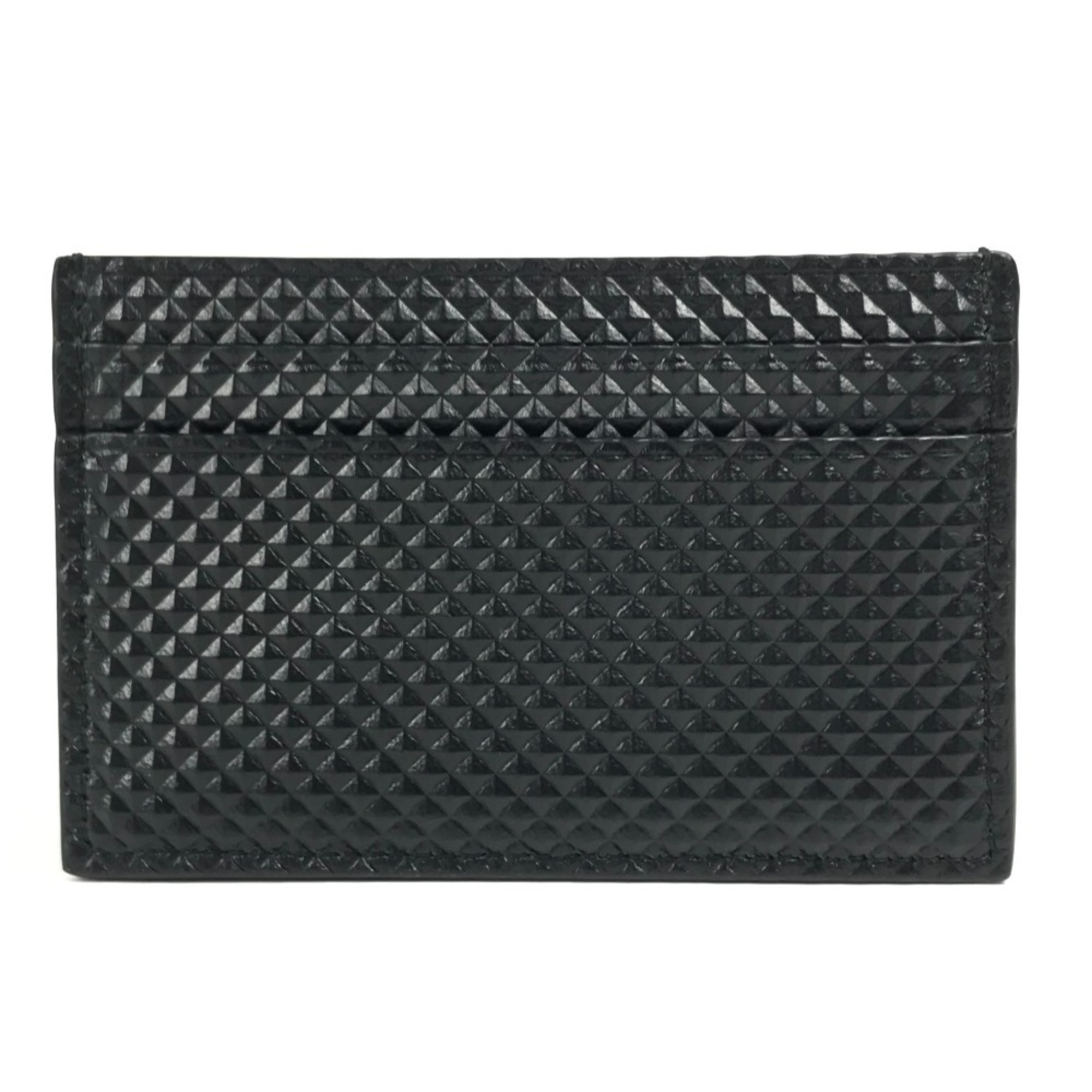 TIFFANY & Co. Tiffany Diamond Point Business Card Holder, Pass Case, Leather, Unisex, Black