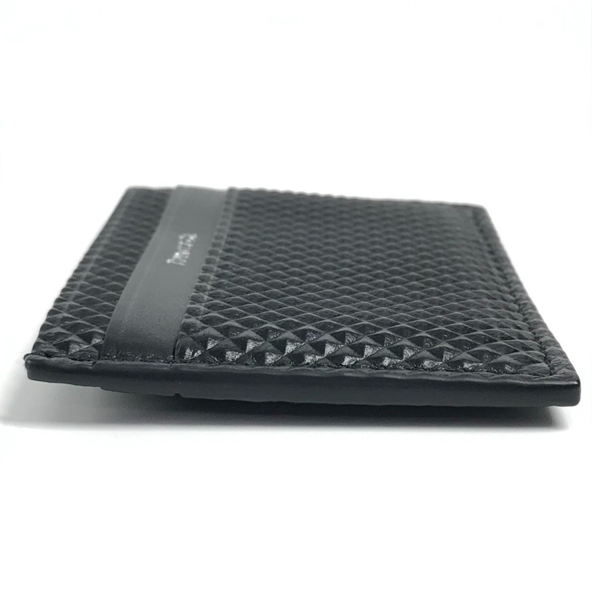 TIFFANY & Co. Tiffany Diamond Point Business Card Holder, Pass Case, Leather, Unisex, Black