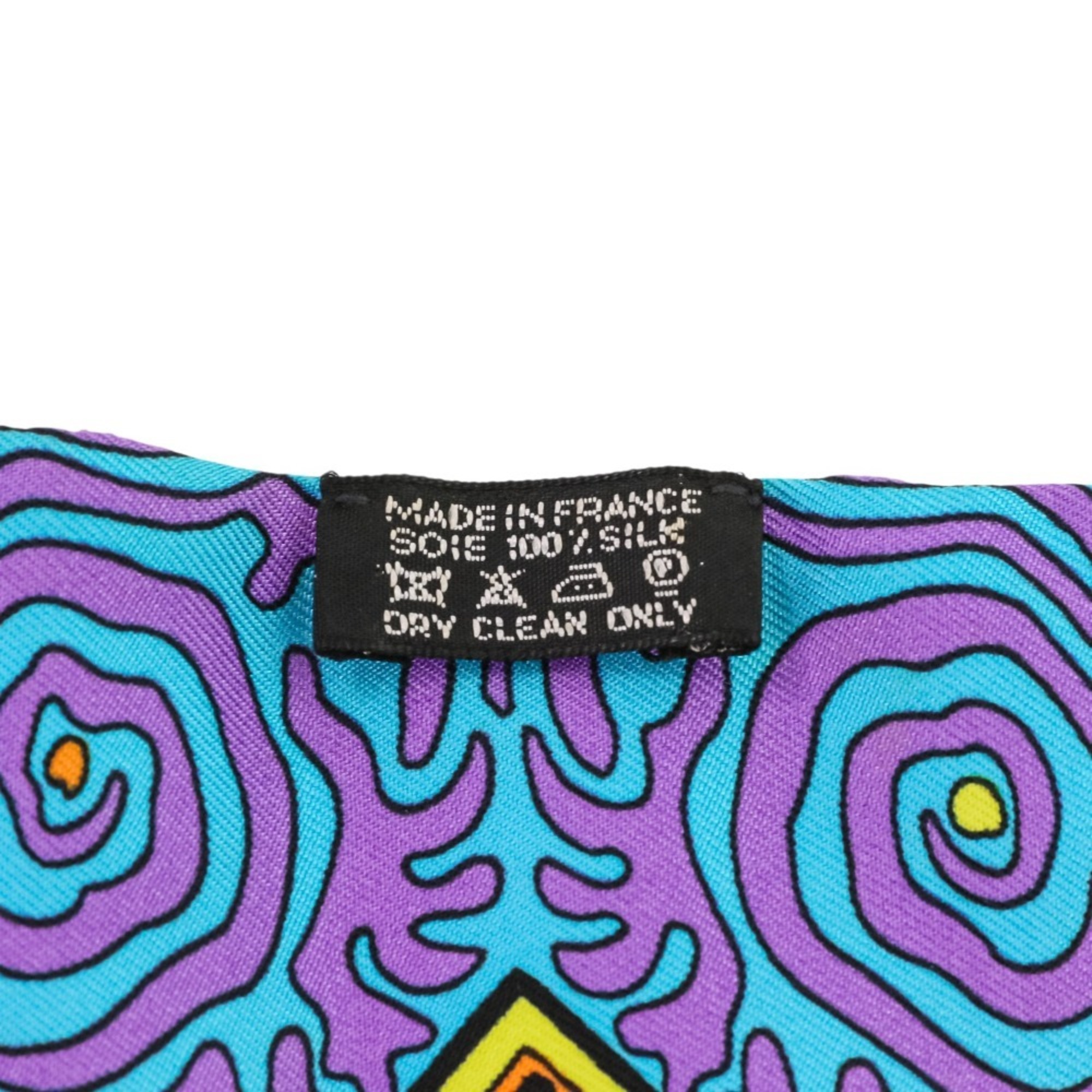 2025SS HERMES Panama Kuna Legend Twilly Silk Scarf Multicolor Women's