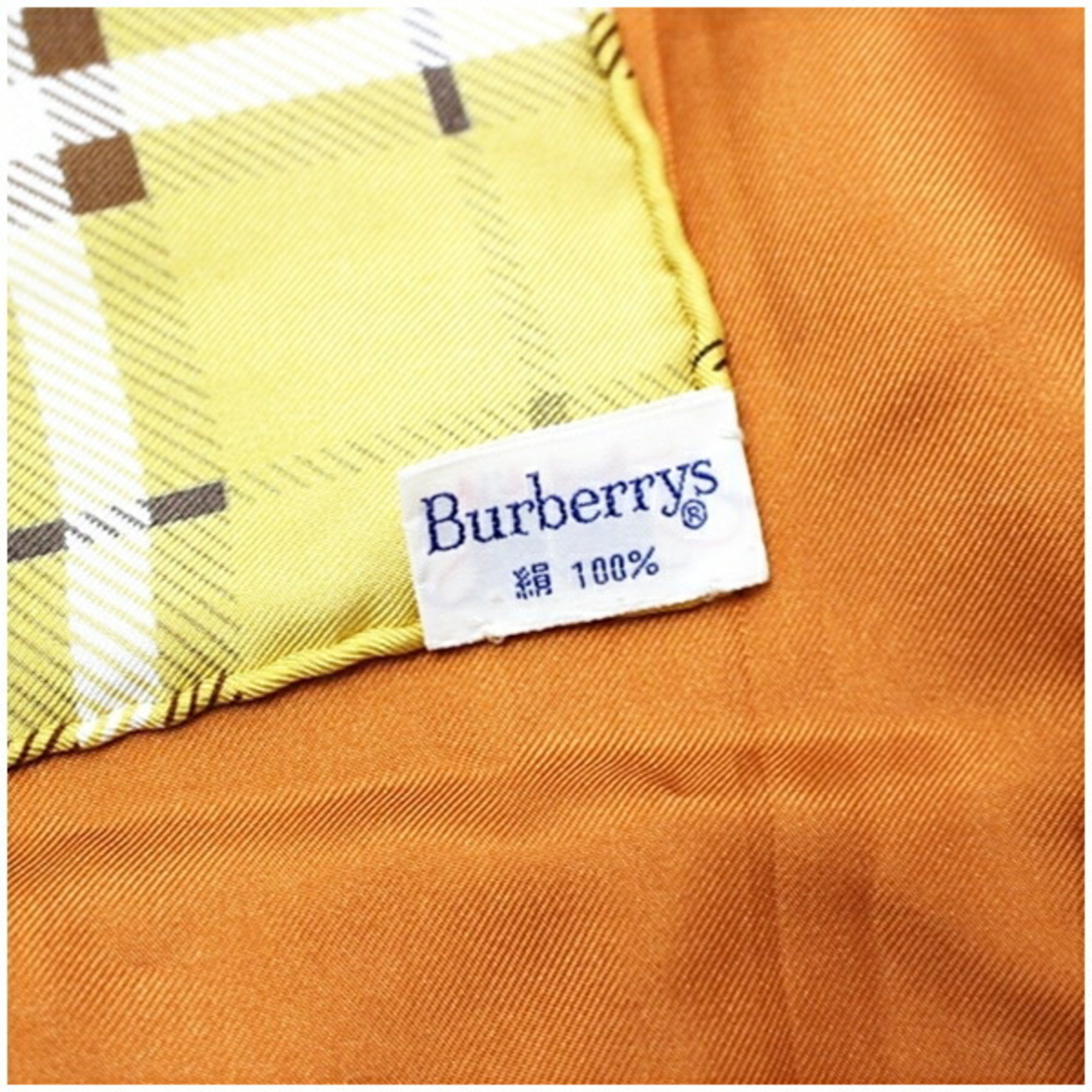 Burberry Silk Scarf/Muffler in Mustard, Brown, and Orange, Burberrys Women's