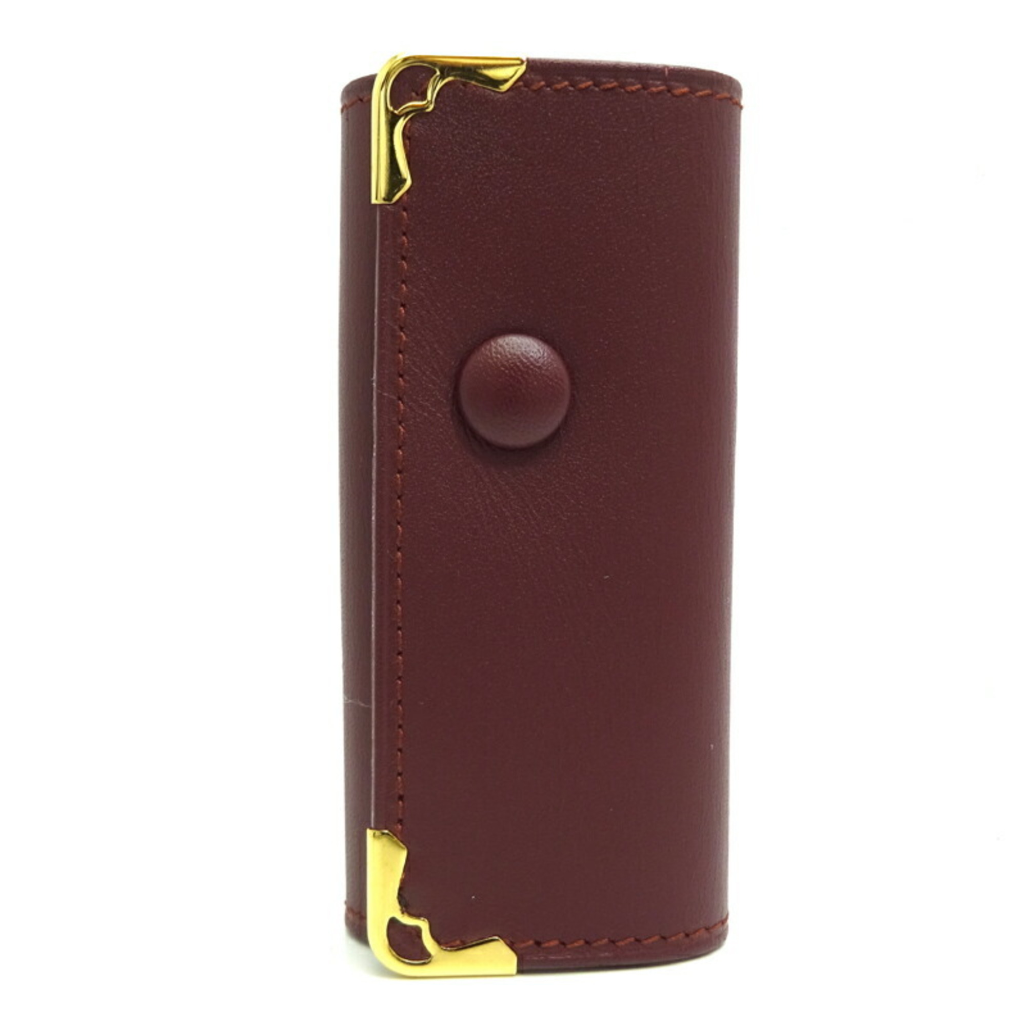 Cartier Must Line 4-ring ladies key case in leather, Bordeaux