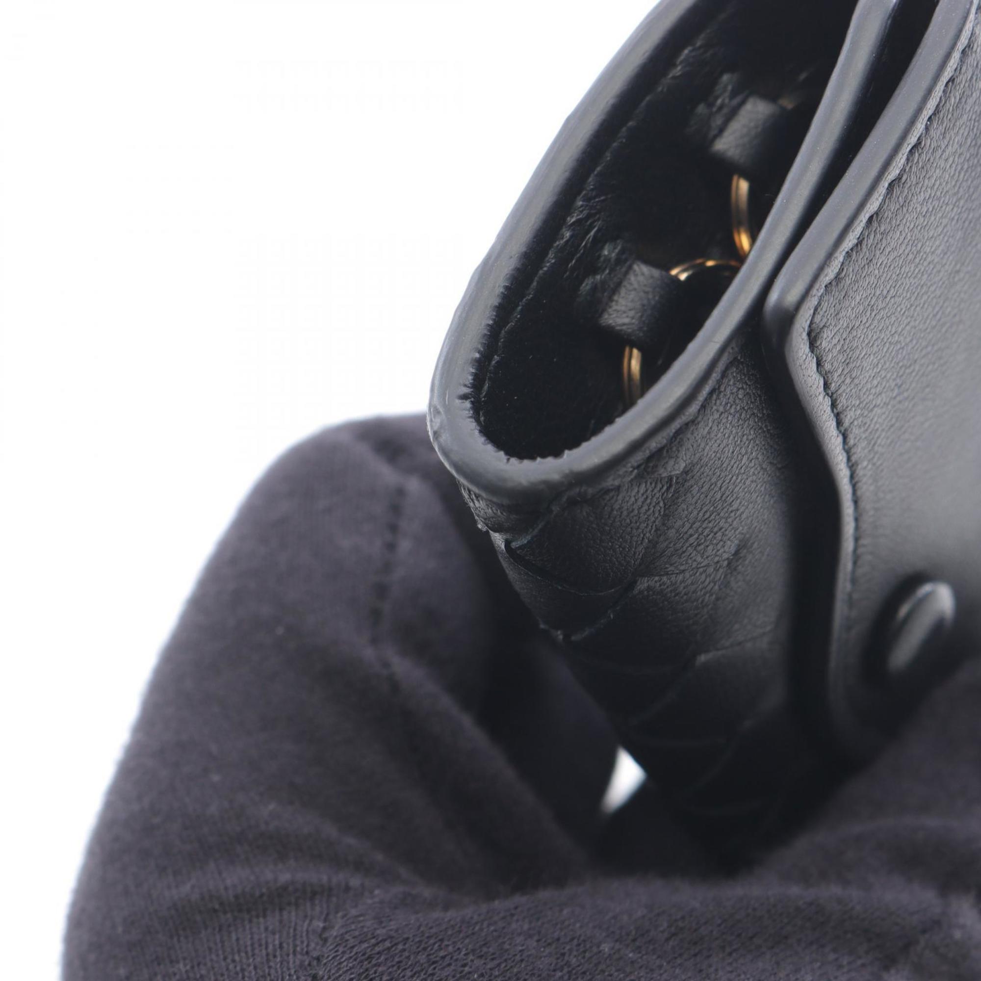 Bottega Veneta Intrecciato Key Case, Leather, Men's, Black