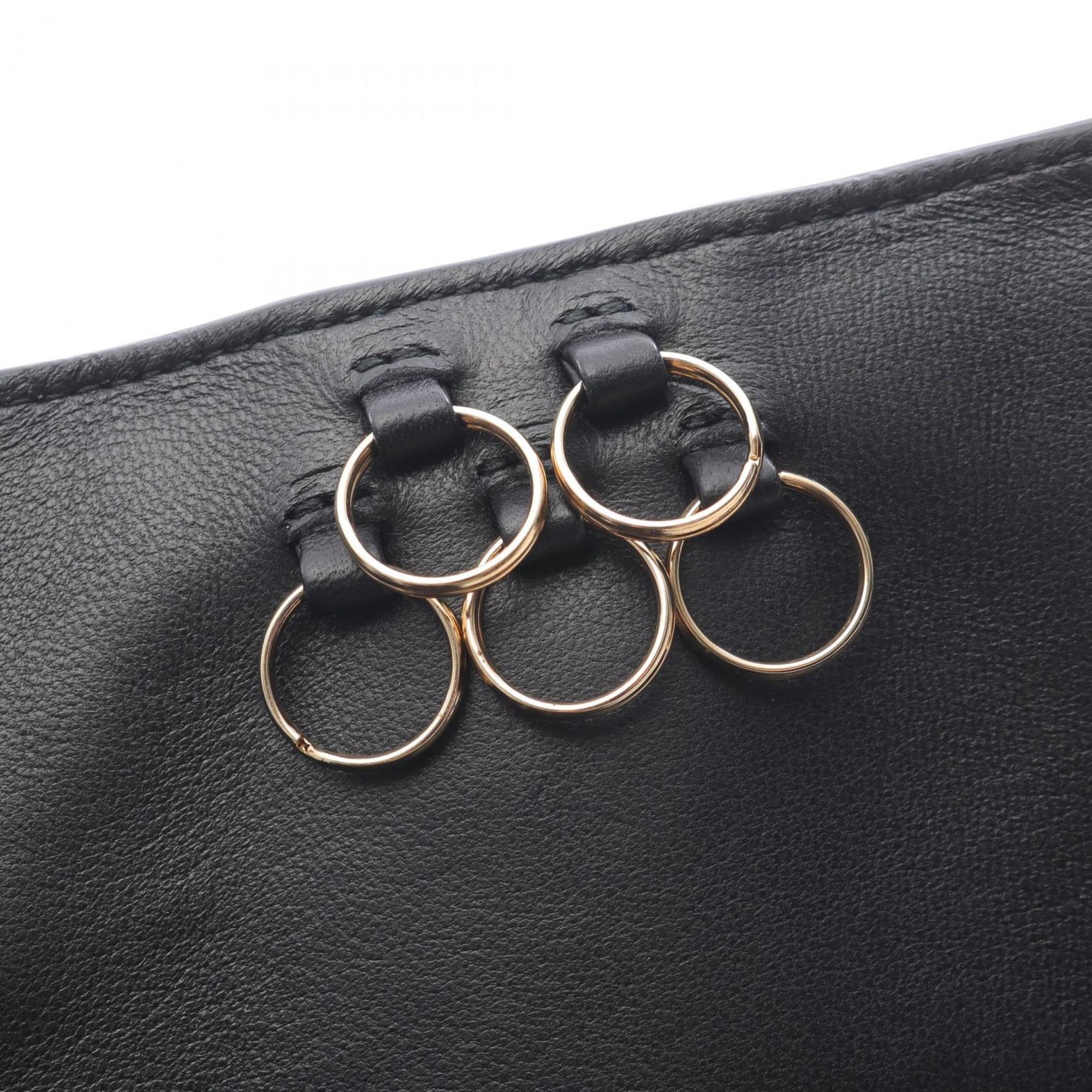 Bottega Veneta Intrecciato Key Case, Leather, Men's, Black