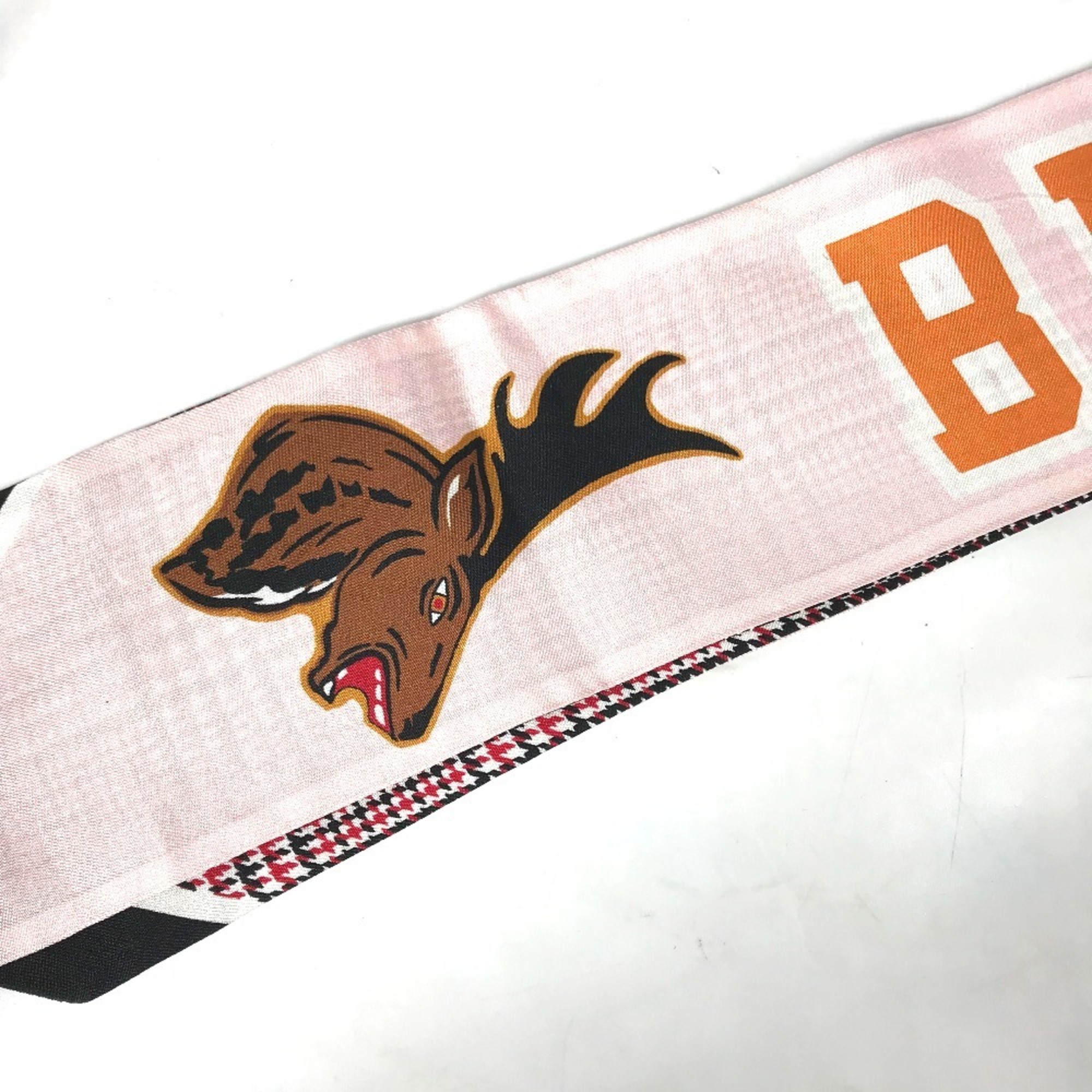 BURBERRY 8037524 Logo Bandeau Scarf, Silk, Women's, Pink