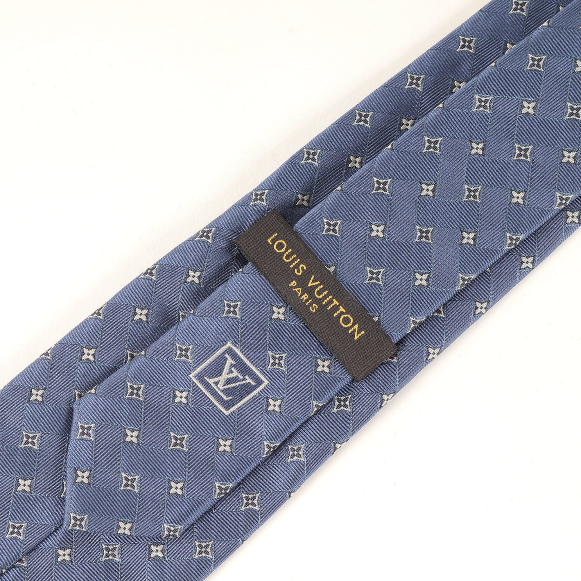 LOUIS VUITTON Monogram Silk Cravate Blue Men's Tie K4616