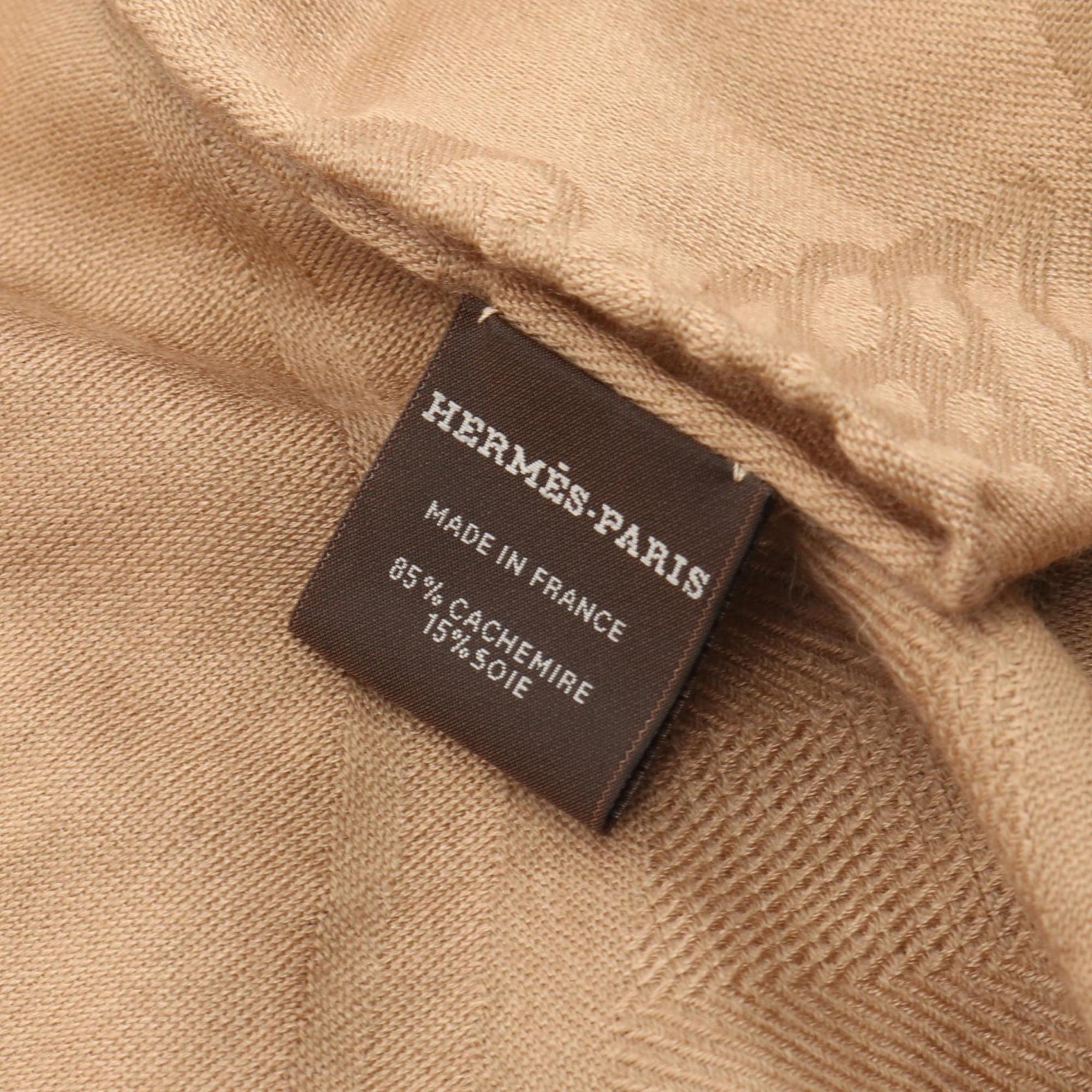 Hermes Hermès New Libris Scarf/Scarf, Silk, Cashmere, Women's, Beige