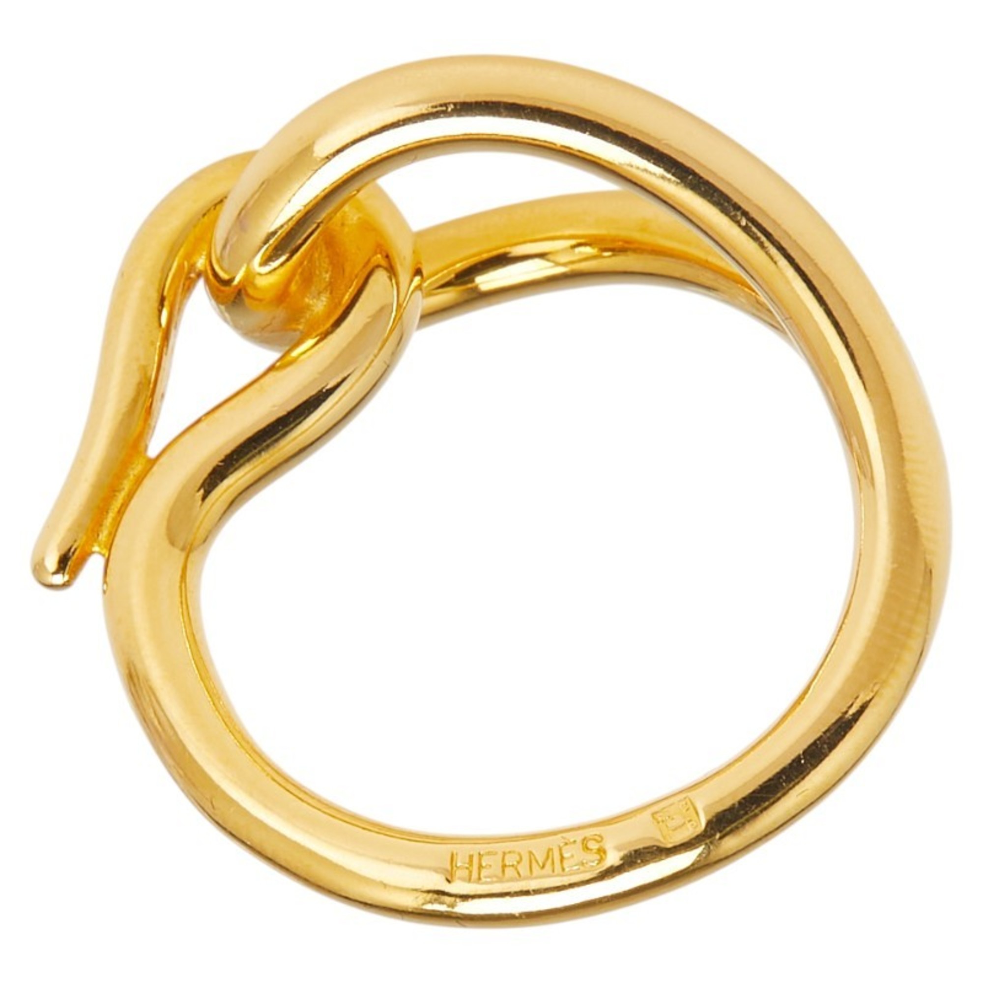 Hermes Jumbo Scarf Ring, Gold Plated, Women's, HERMES