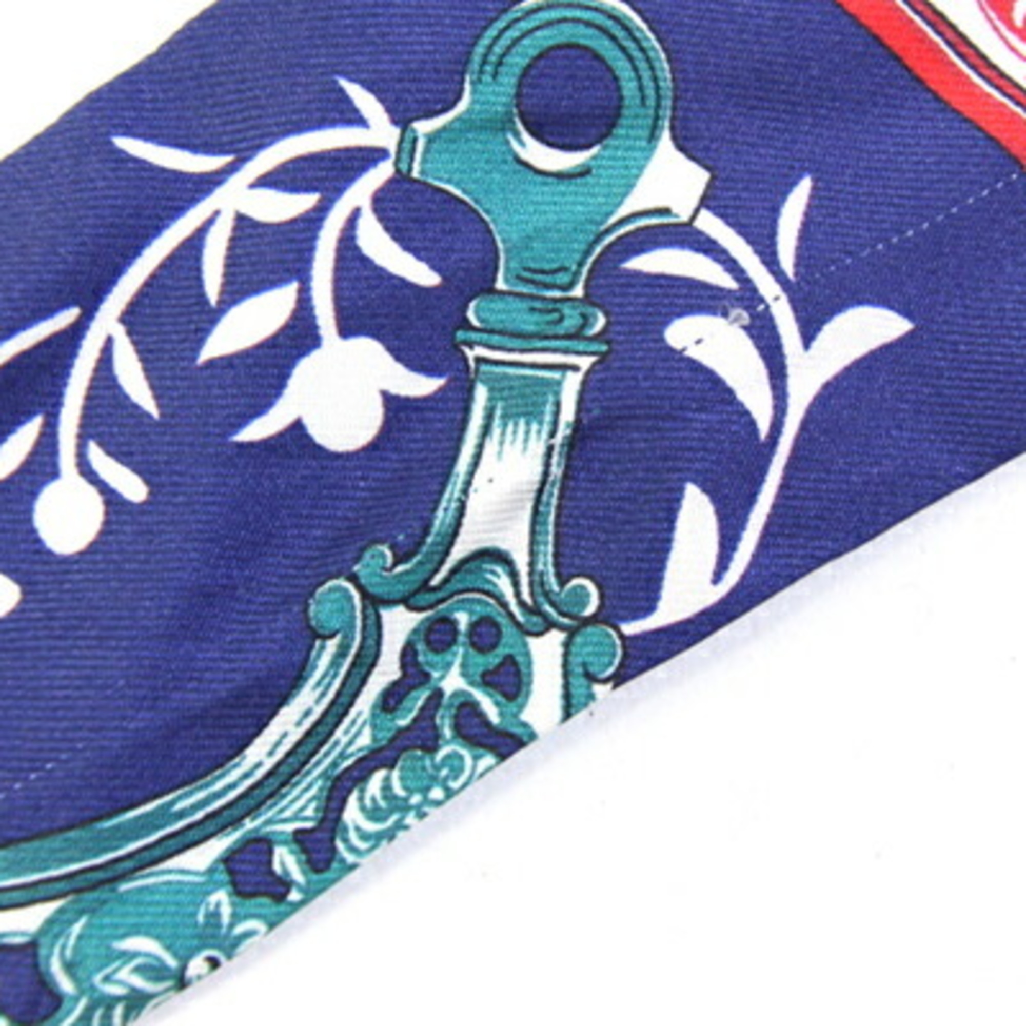 Hermes Twilly Blue and Pink 100% Silk Bag Charm for Women