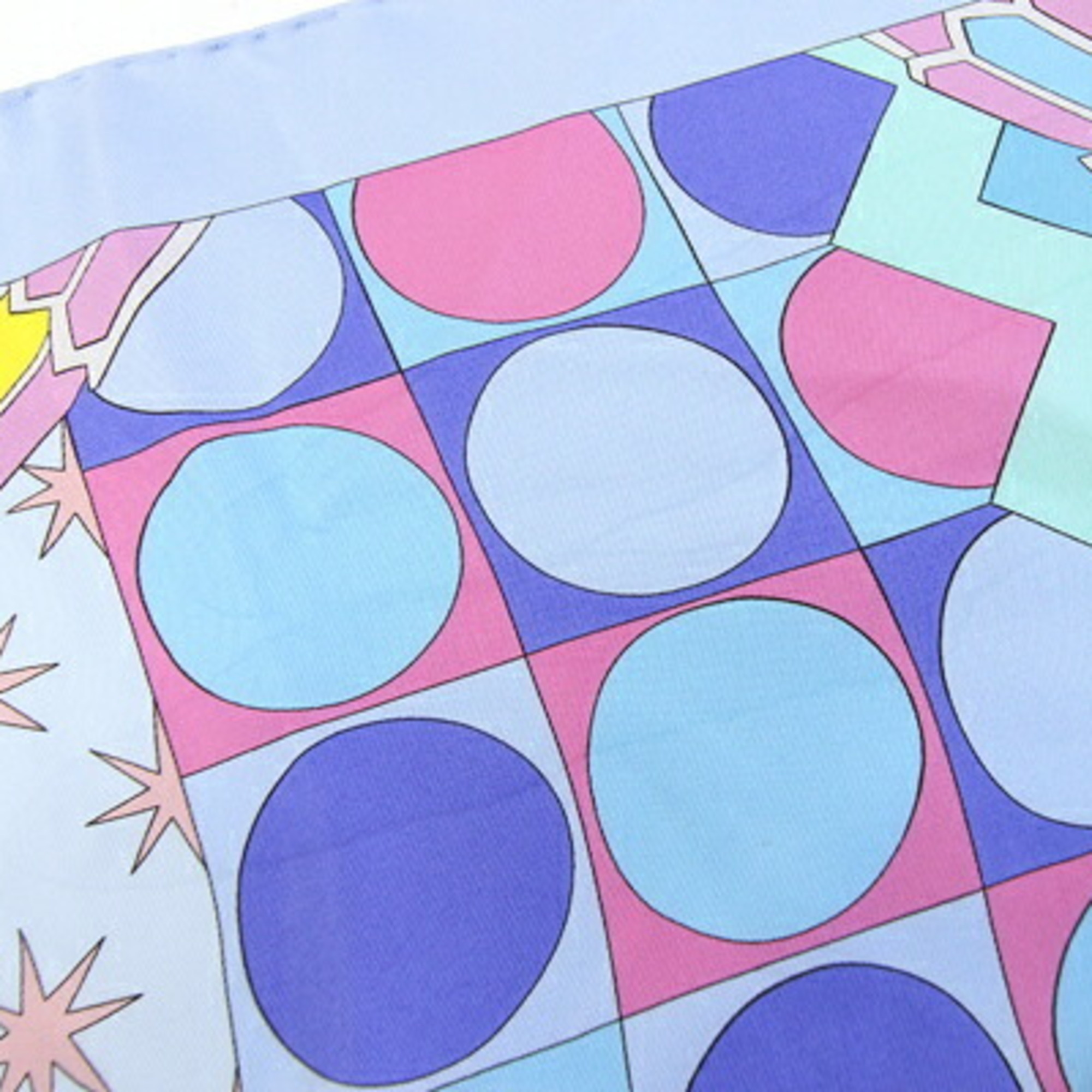 BVLGARI Heritage Scarf, Light Blue and Pink, 100% Silk, Large Stole, Women's