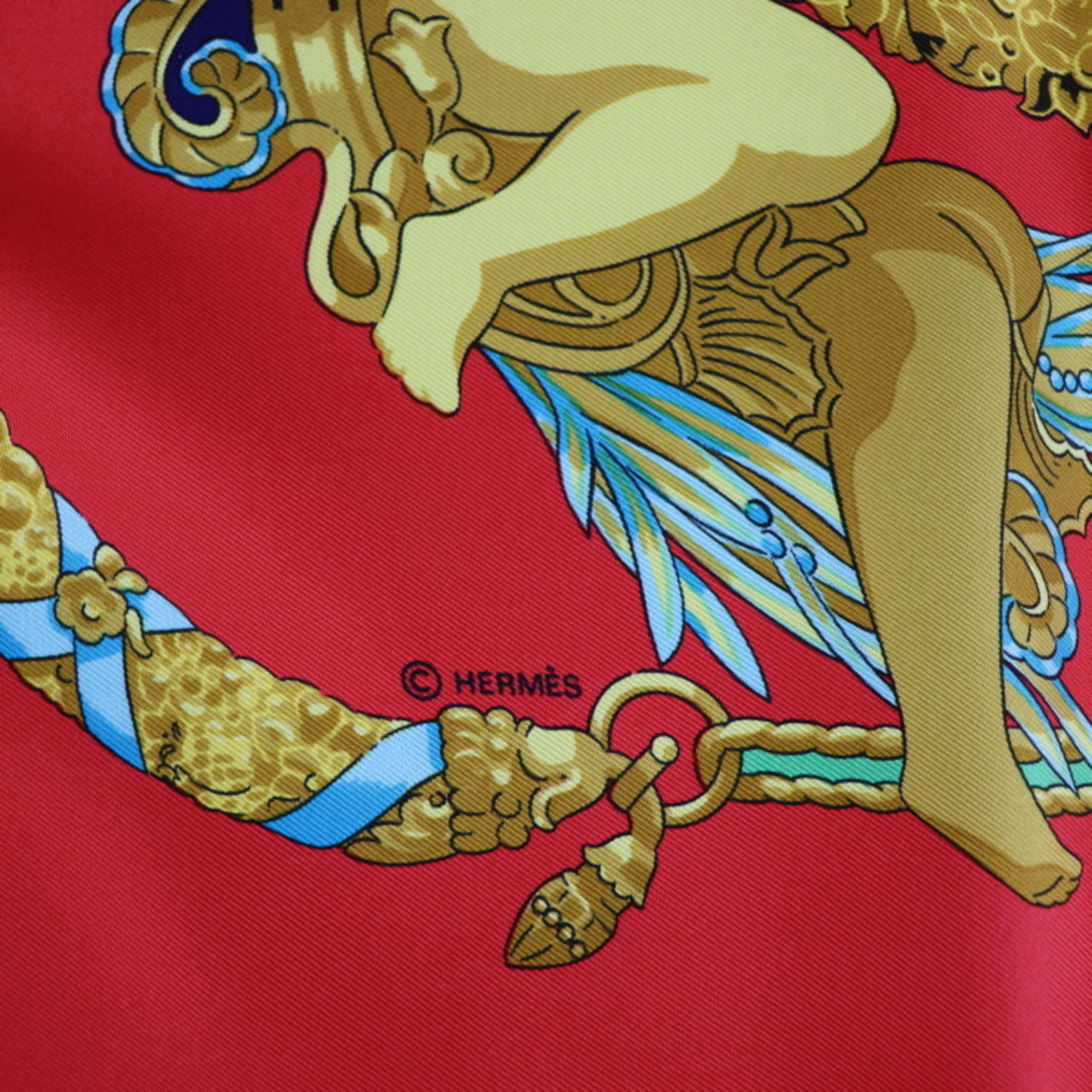HERMES HOMMAGE A CHARLES GARNIER Tribute to Charles Garnier Carre 90 Scarf/Muffler Silk Red Multicolor R2217033007064