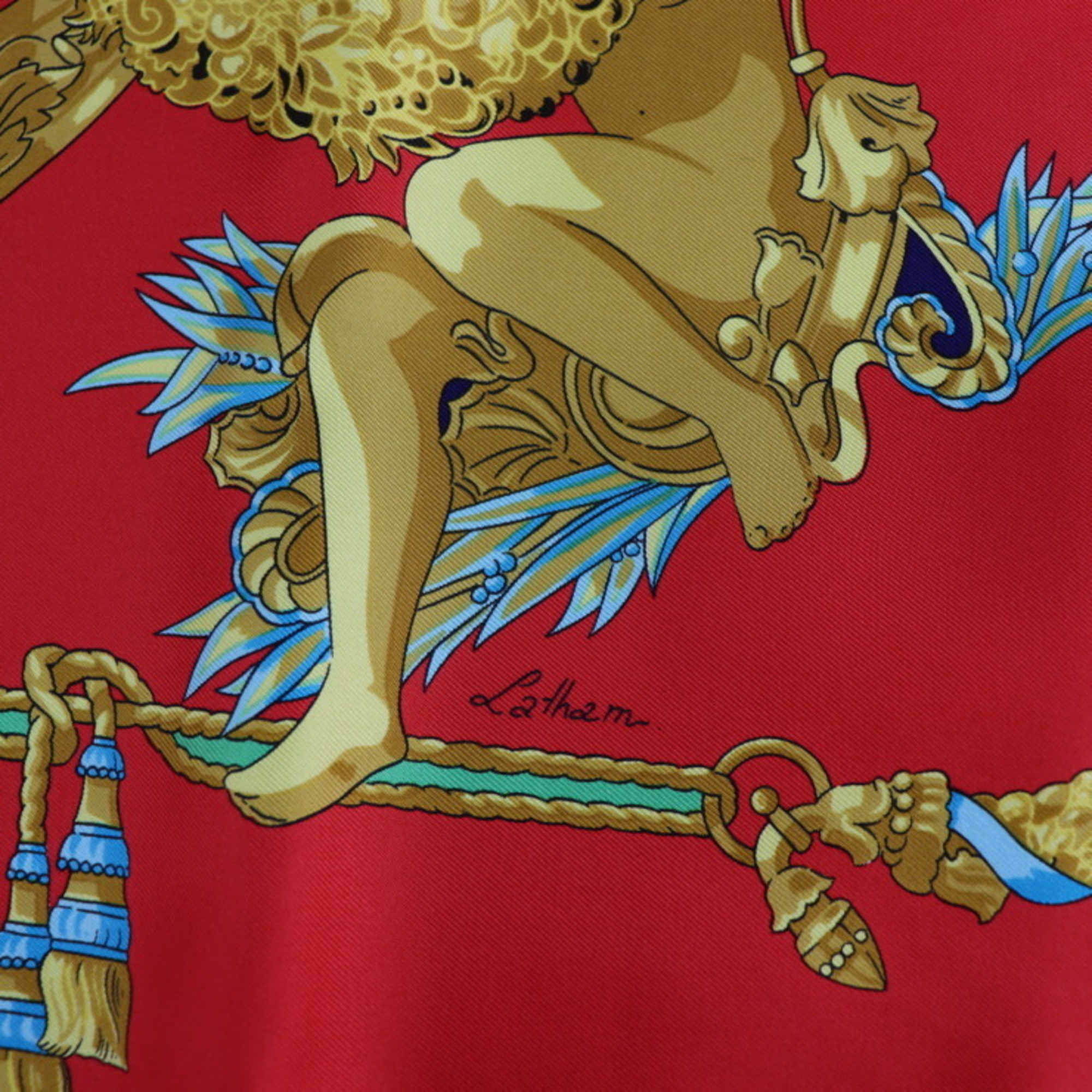 HERMES HOMMAGE A CHARLES GARNIER Tribute to Charles Garnier Carre 90 Scarf/Muffler Silk Red Multicolor R2217033007064
