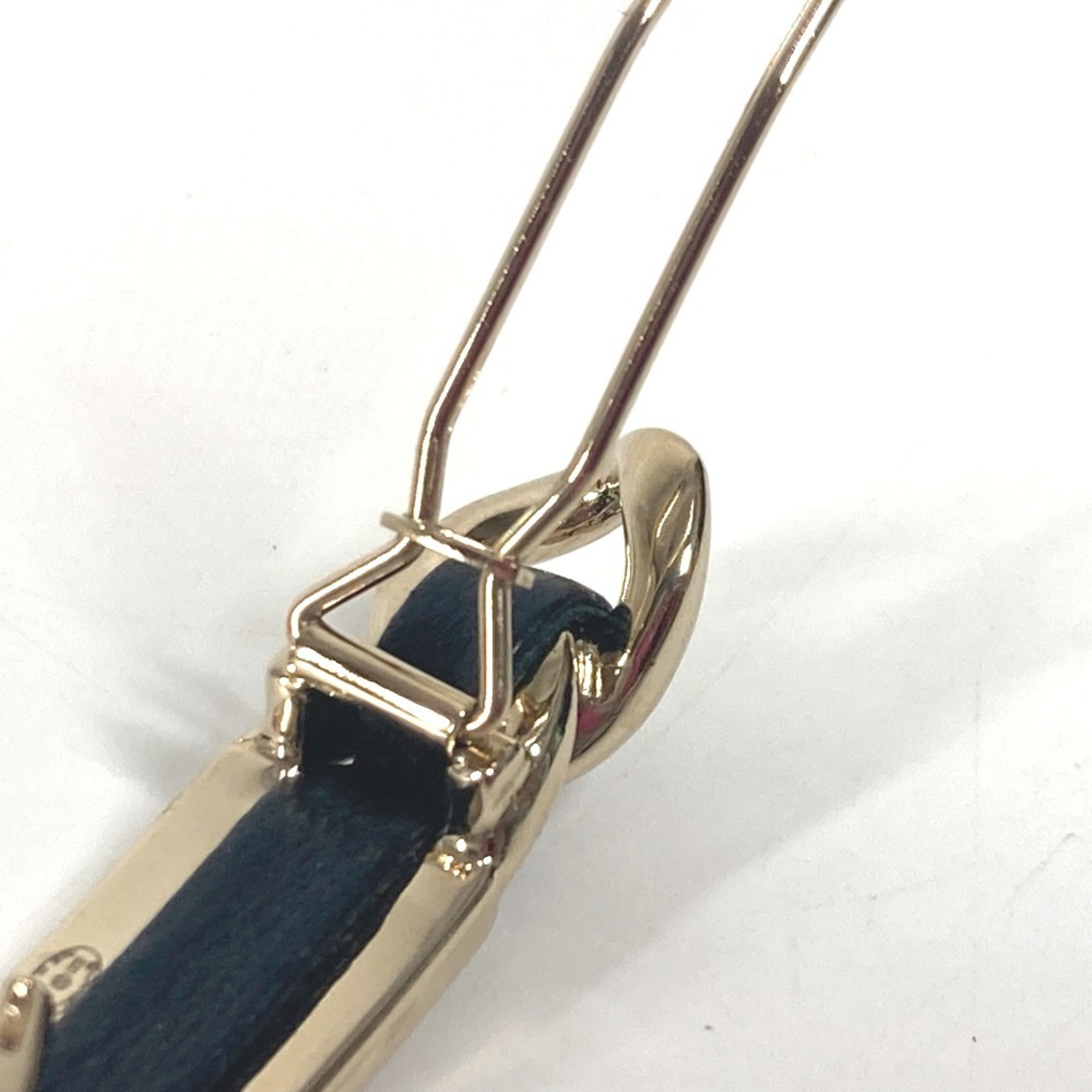 CHANEL B20B Logo Rhinestone Hair Accessory Hairpin Barrette Metal Women's Black