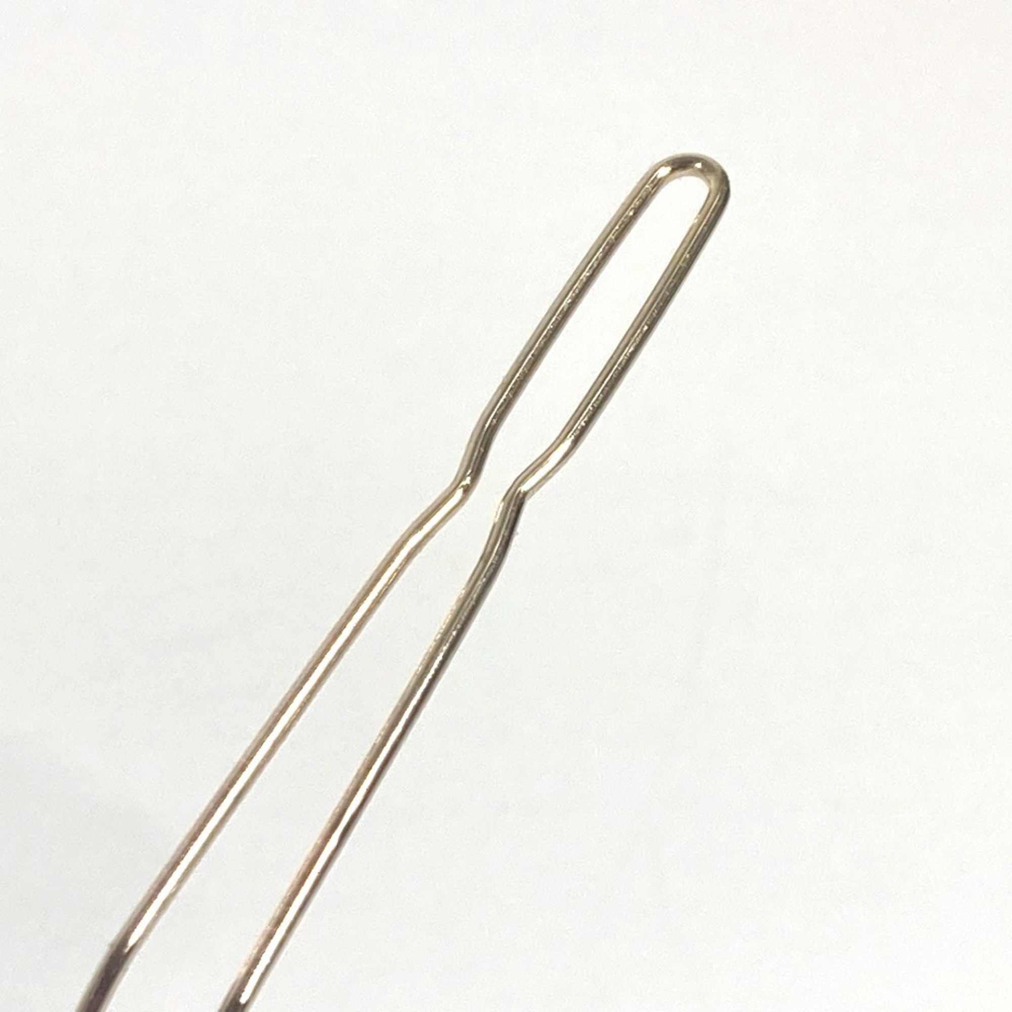 CHANEL B20B Logo Rhinestone Hair Accessory Hairpin Barrette Metal Women's Black