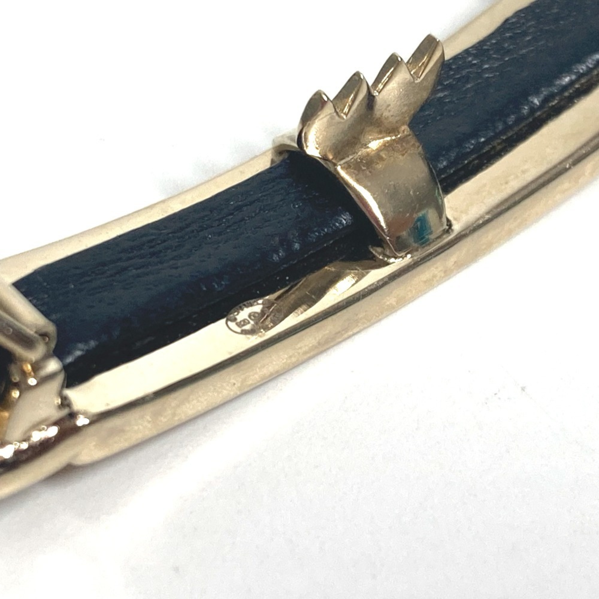 CHANEL B20B Logo Rhinestone Hair Accessory Hairpin Barrette Metal Women's Black