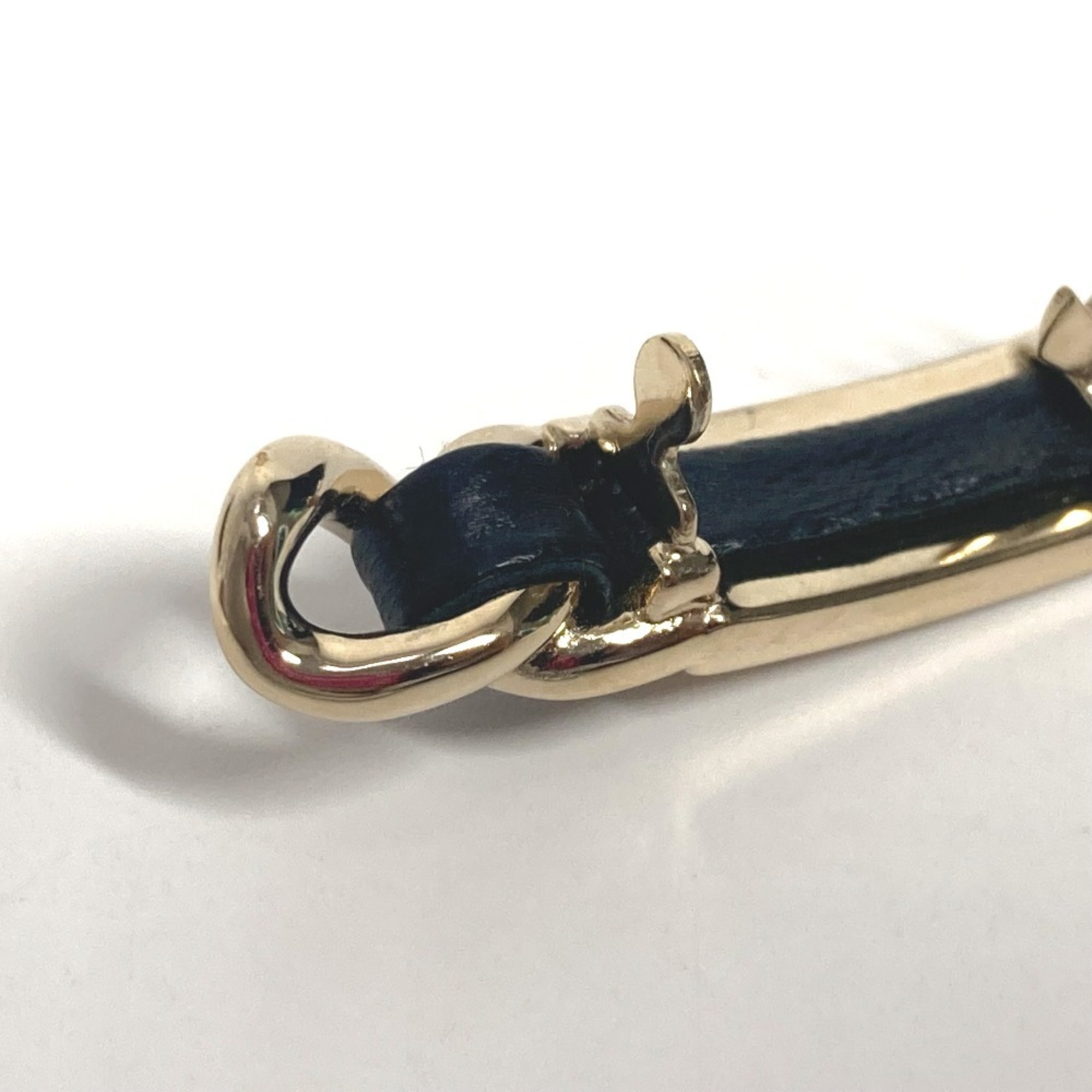 CHANEL B20B Logo Rhinestone Hair Accessory Hairpin Barrette Metal Women's Black