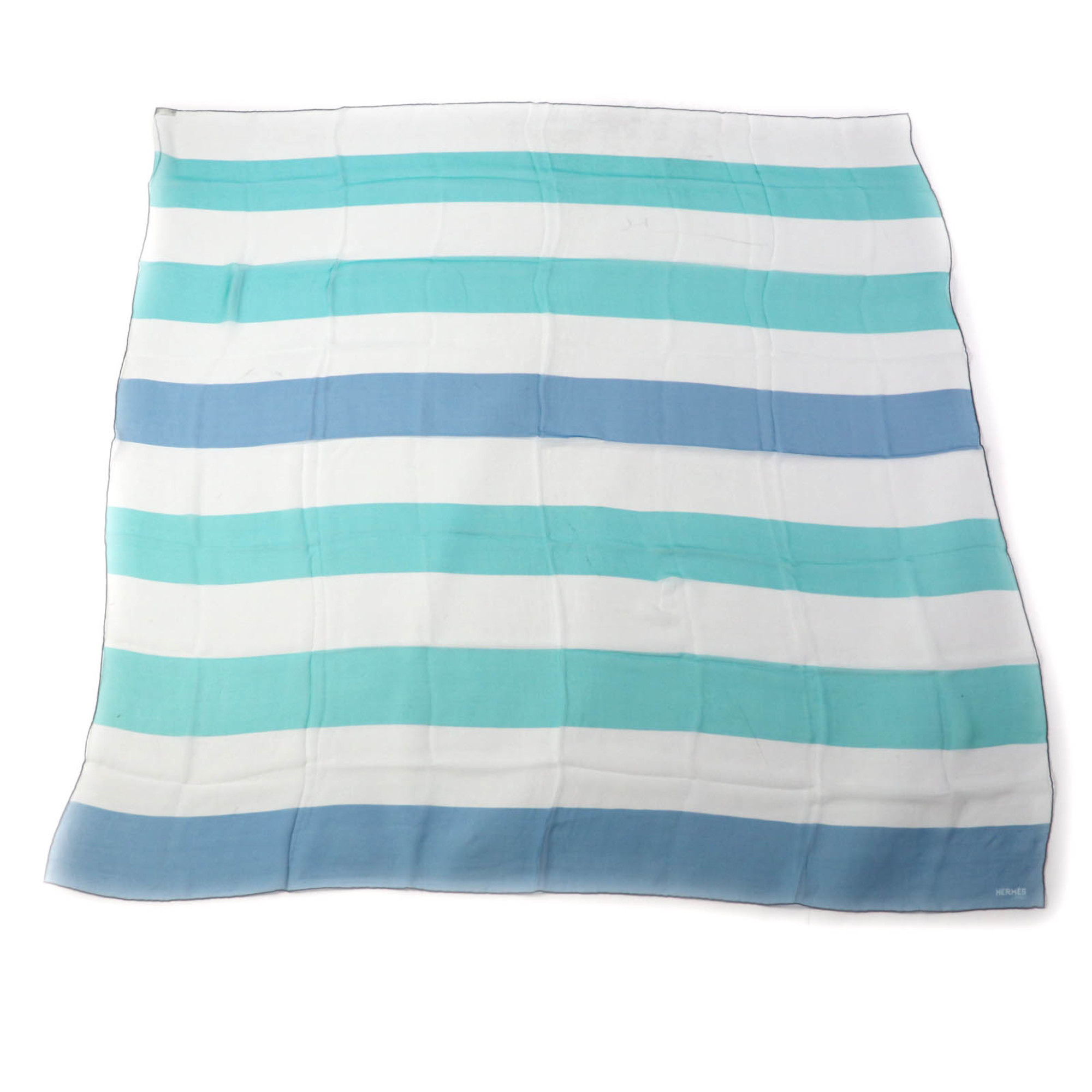 HERMES 100% Silk Muslin Large Chiffon Stole/Shawl with Logo, Multicolor, Box Included, Made in France, Women's