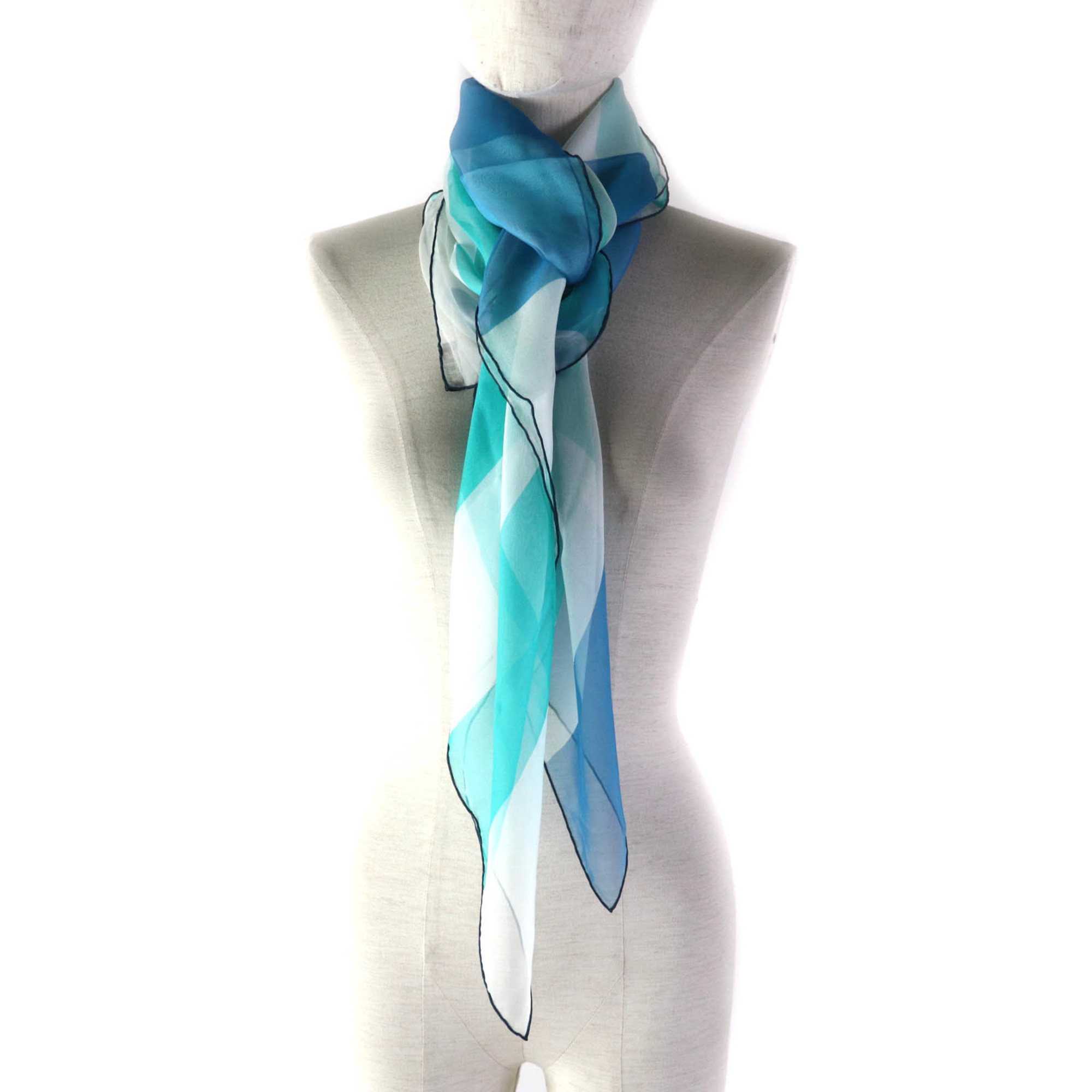 HERMES 100% Silk Muslin Large Chiffon Stole/Shawl with Logo, Multicolor, Box Included, Made in France, Women's