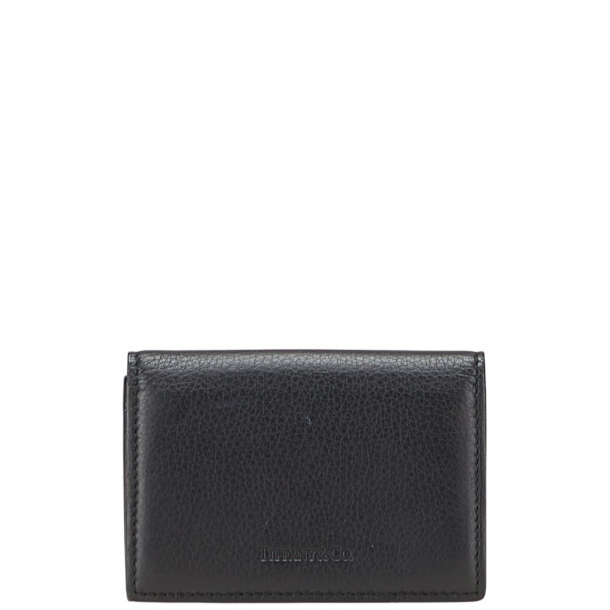 Tiffany & Co. card case, business holder, black leather, women's.