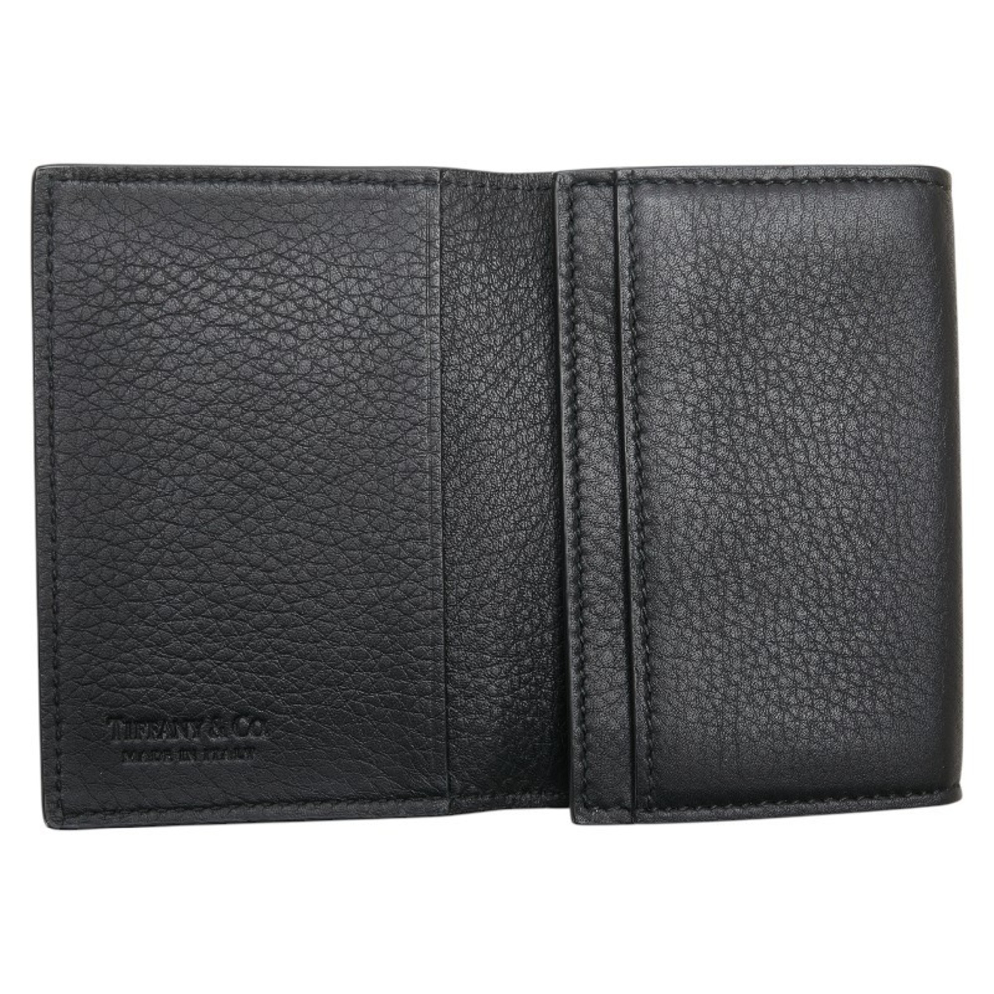 Tiffany & Co. card case, business holder, black leather, women's.