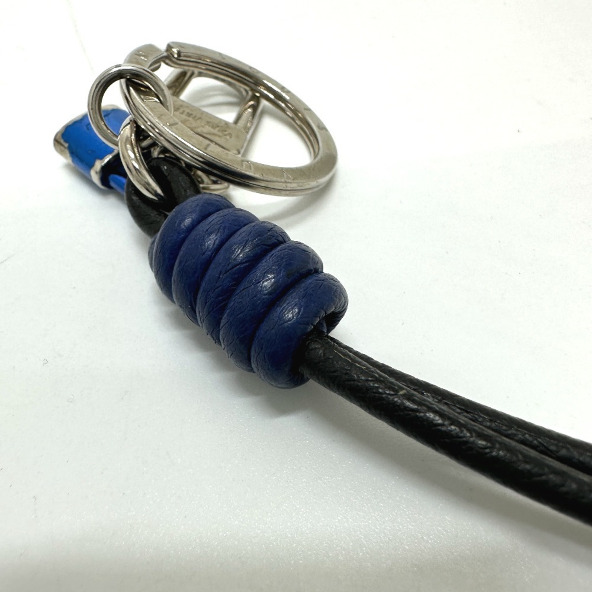 LOUIS VUITTON M61713 Porte-Clés Knot Lock Bag Charm Keychain in Metal/Leather, Men's, Black