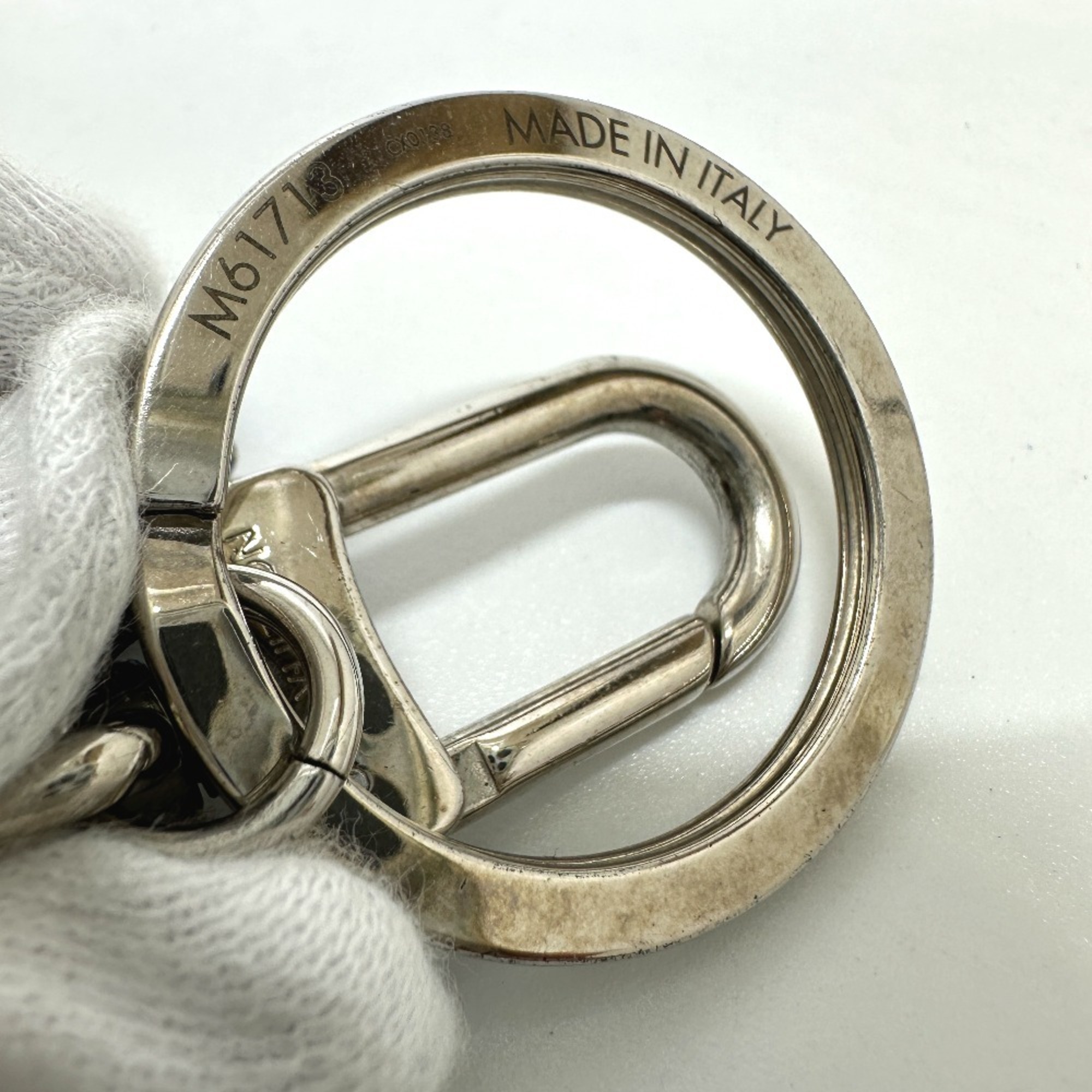 LOUIS VUITTON M61713 Porte-Clés Knot Lock Bag Charm Keychain in Metal/Leather, Men's, Black