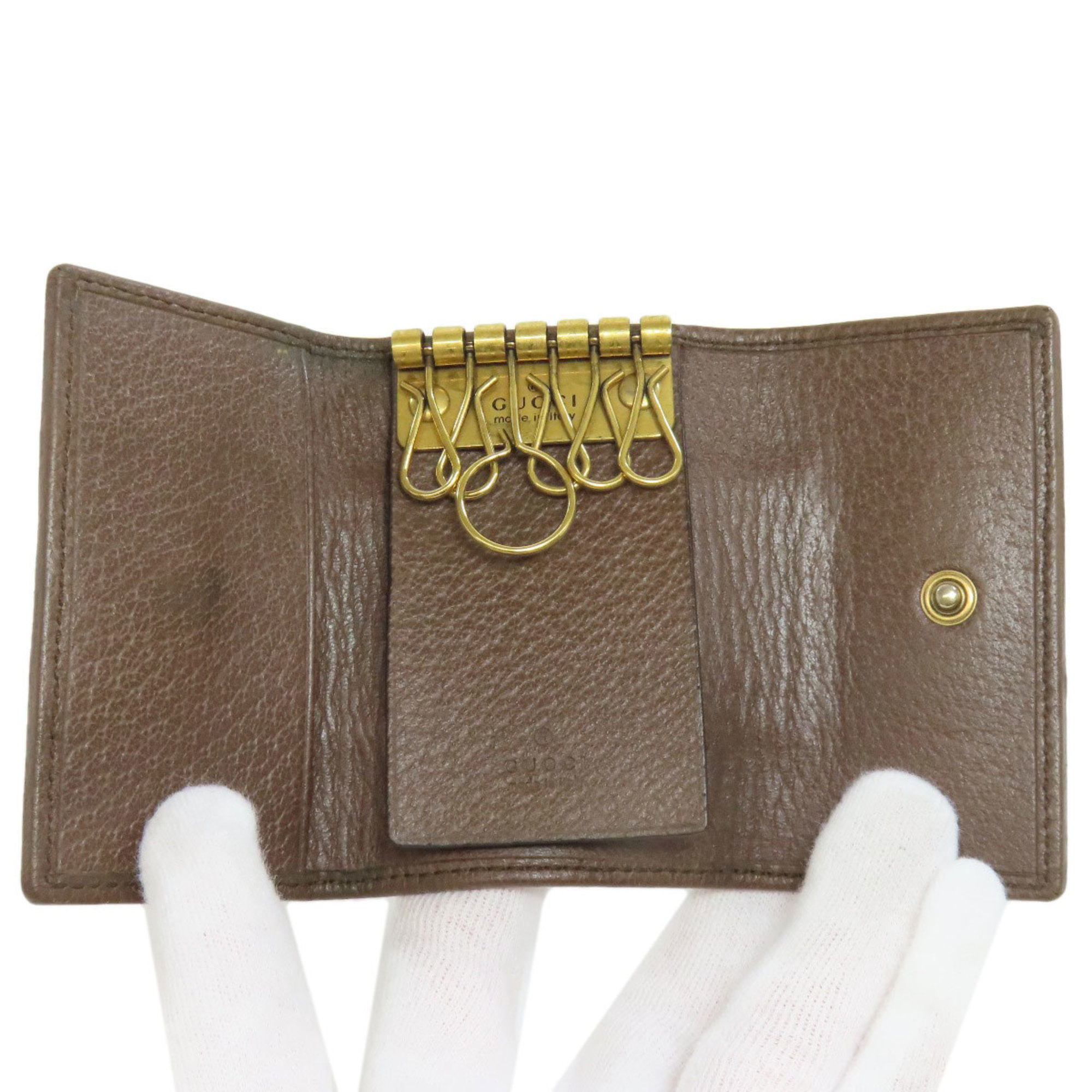 Gucci 603732 Offdia GG Double G Key Case Leather/PVC Women's GUCCI