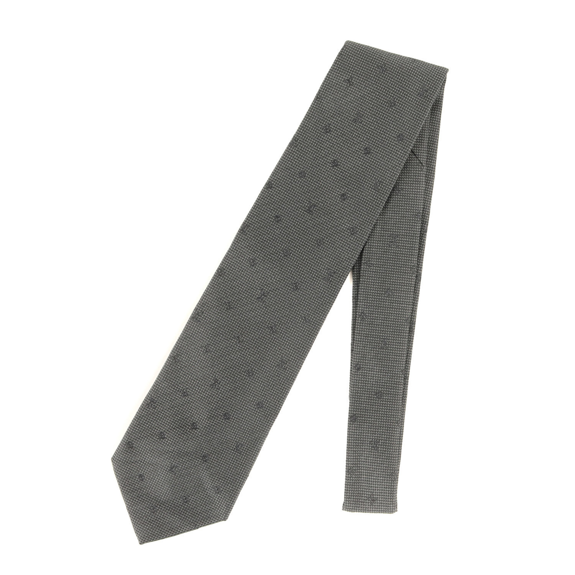LOUIS VUITTON Monogram Silk Cravate Tie, Charcoal Gray, Men's, K4615