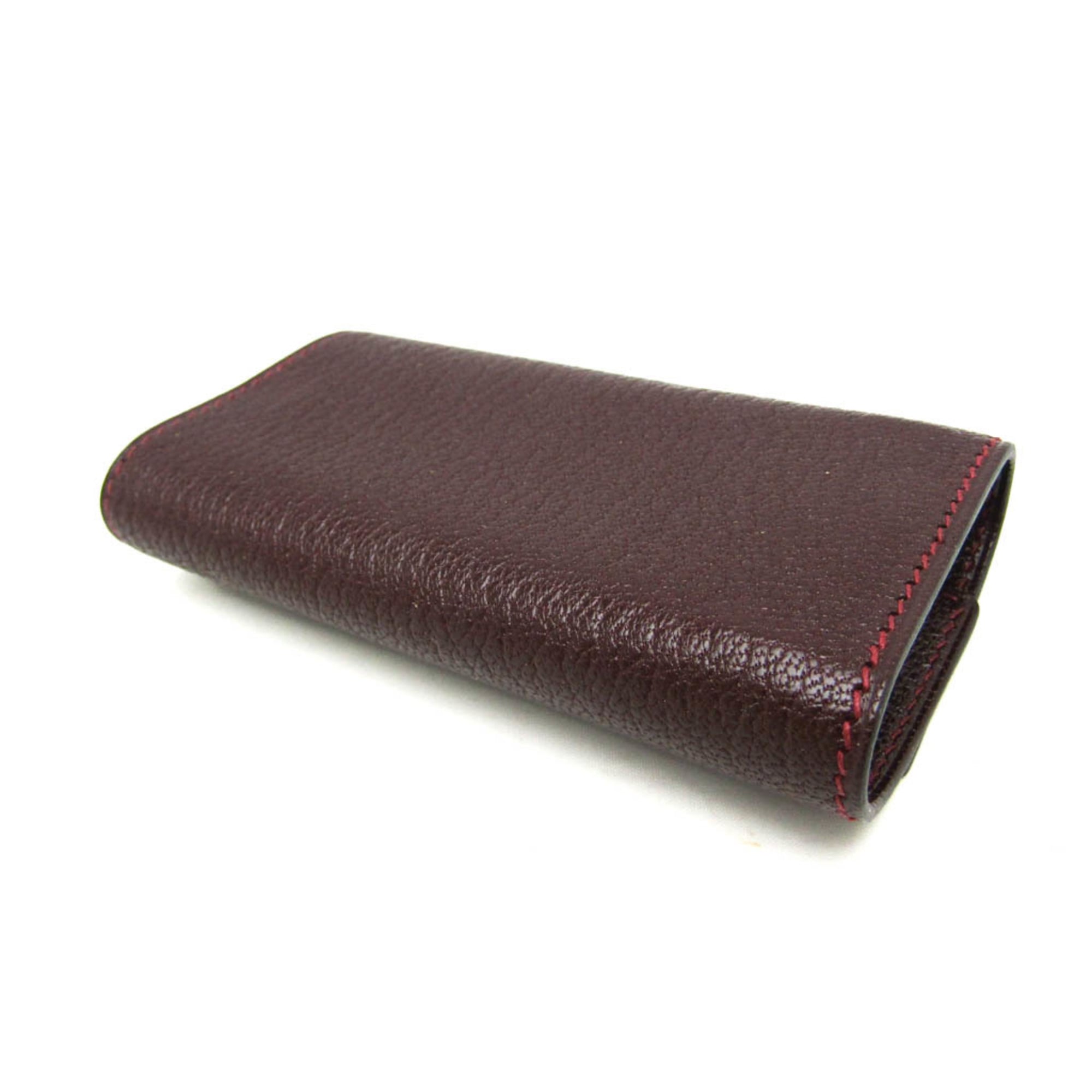 Hermes Serie Men,Women Chevre Leather Key Case Wine