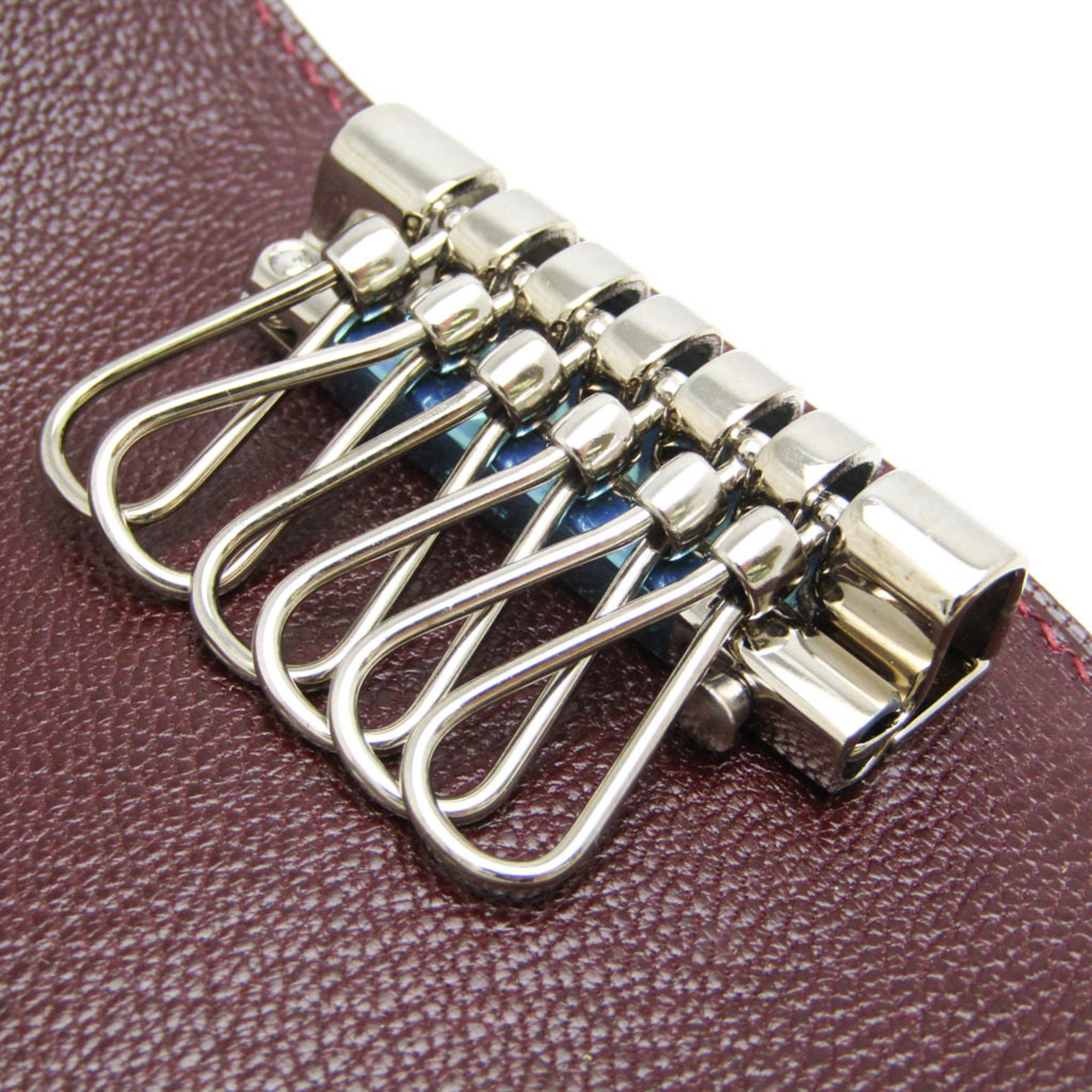 Hermes Serie Men,Women Chevre Leather Key Case Wine