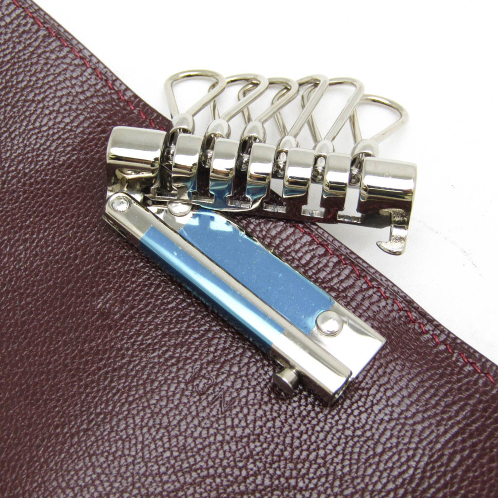 Hermes Serie Men,Women Chevre Leather Key Case Wine