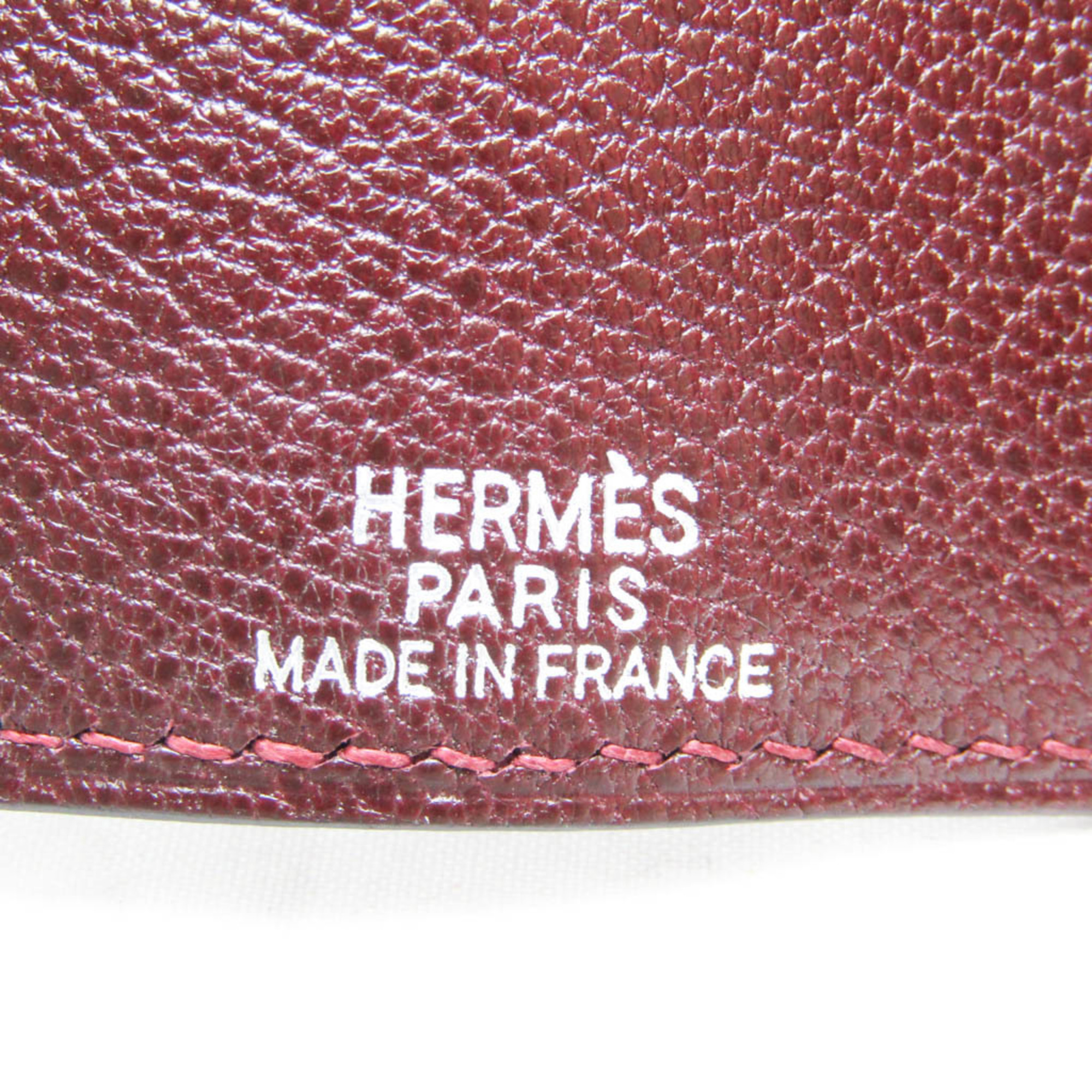 Hermes Serie Men,Women Chevre Leather Key Case Wine
