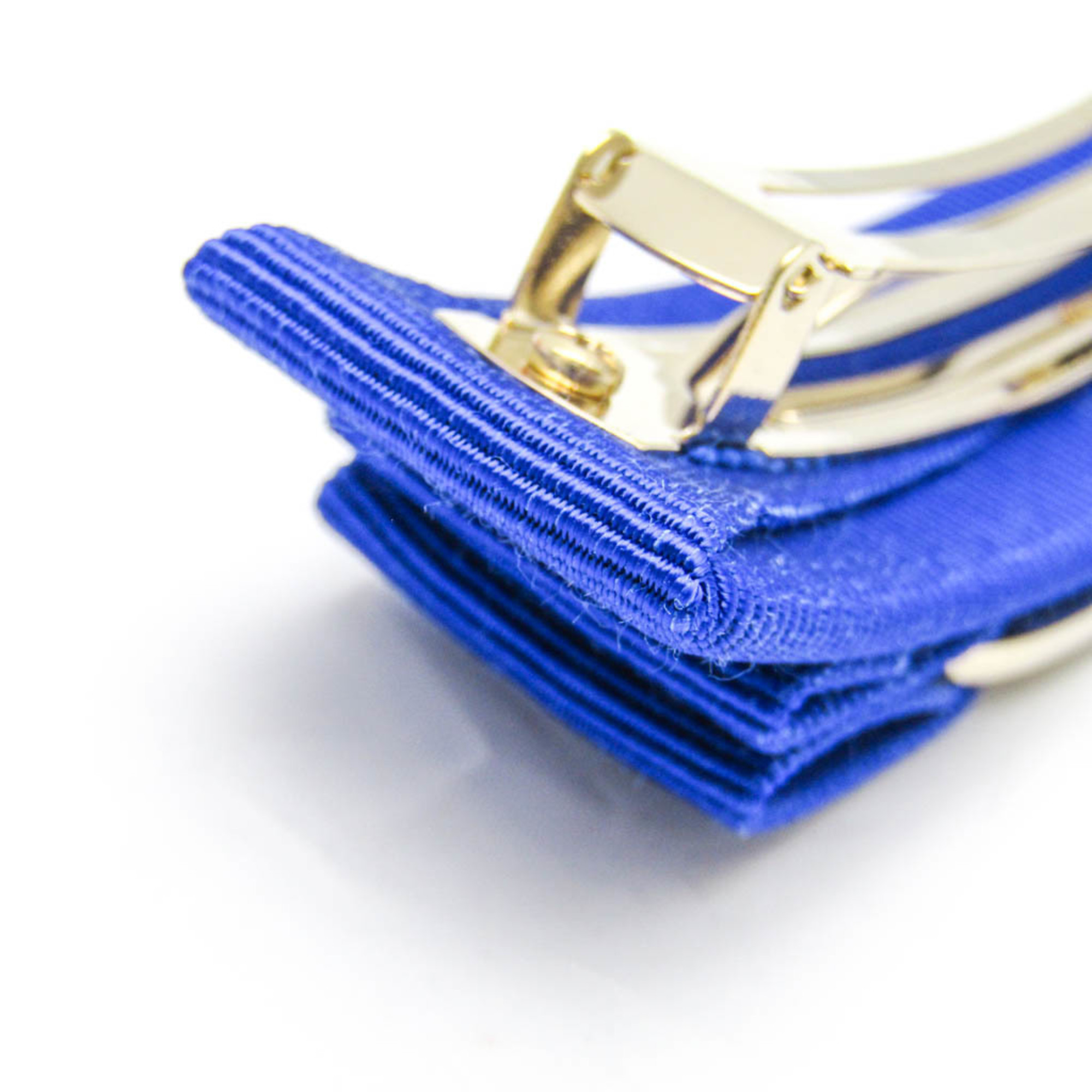 Salvatore Ferragamo Vara 342019 Cotton,Metal Women's Barrette Blue,Champagne Gold