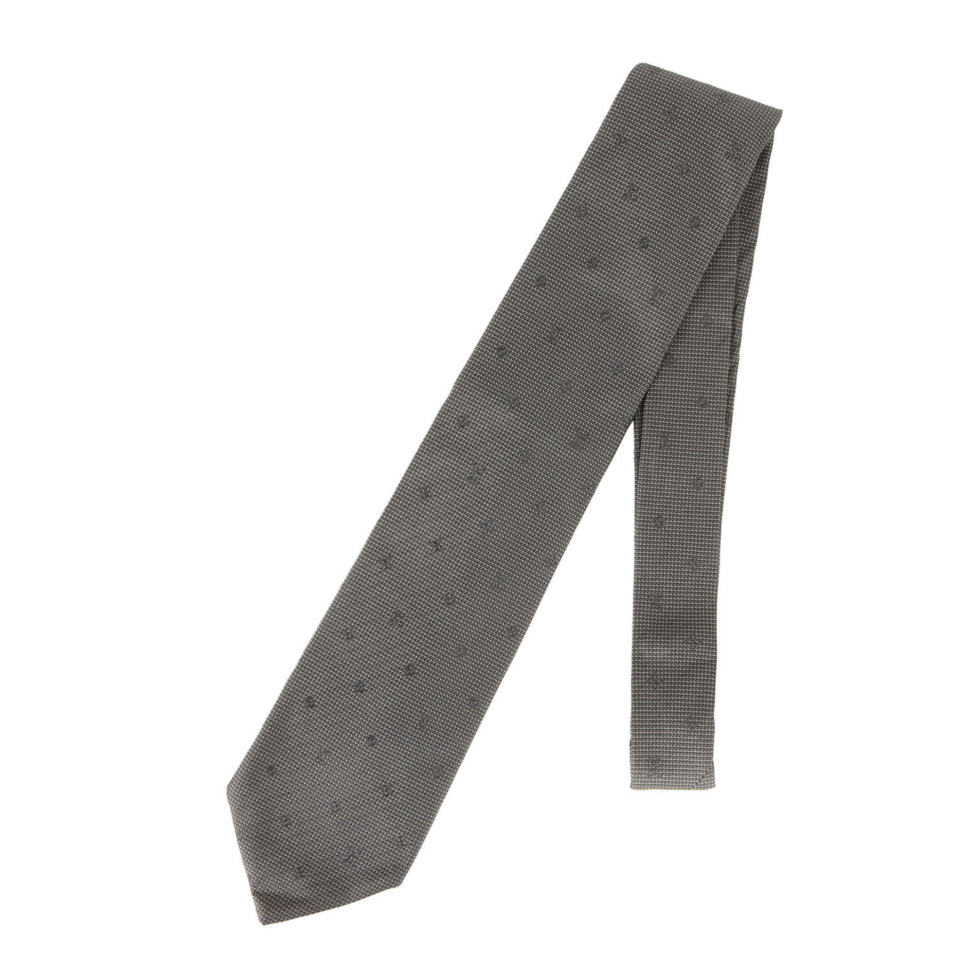 LOUIS VUITTON Monogram Silk Cravate Tie, Charcoal Gray, Men's, K4617
