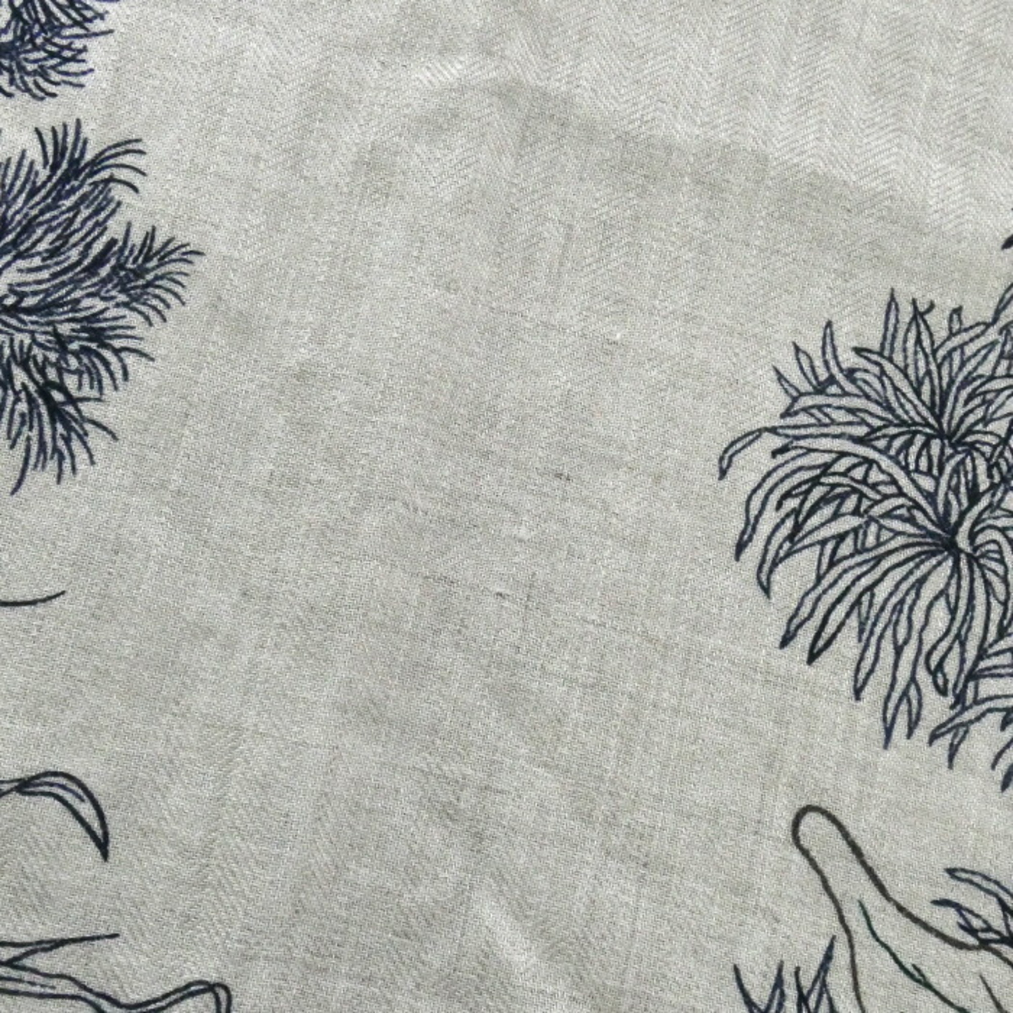 HERMES Carrejuan Scarf, BOTANICO DI PALERMO, Palermo Botanical Gardens, Vert Loden Stole, Natural, Ankle, H244121S 05, Women's