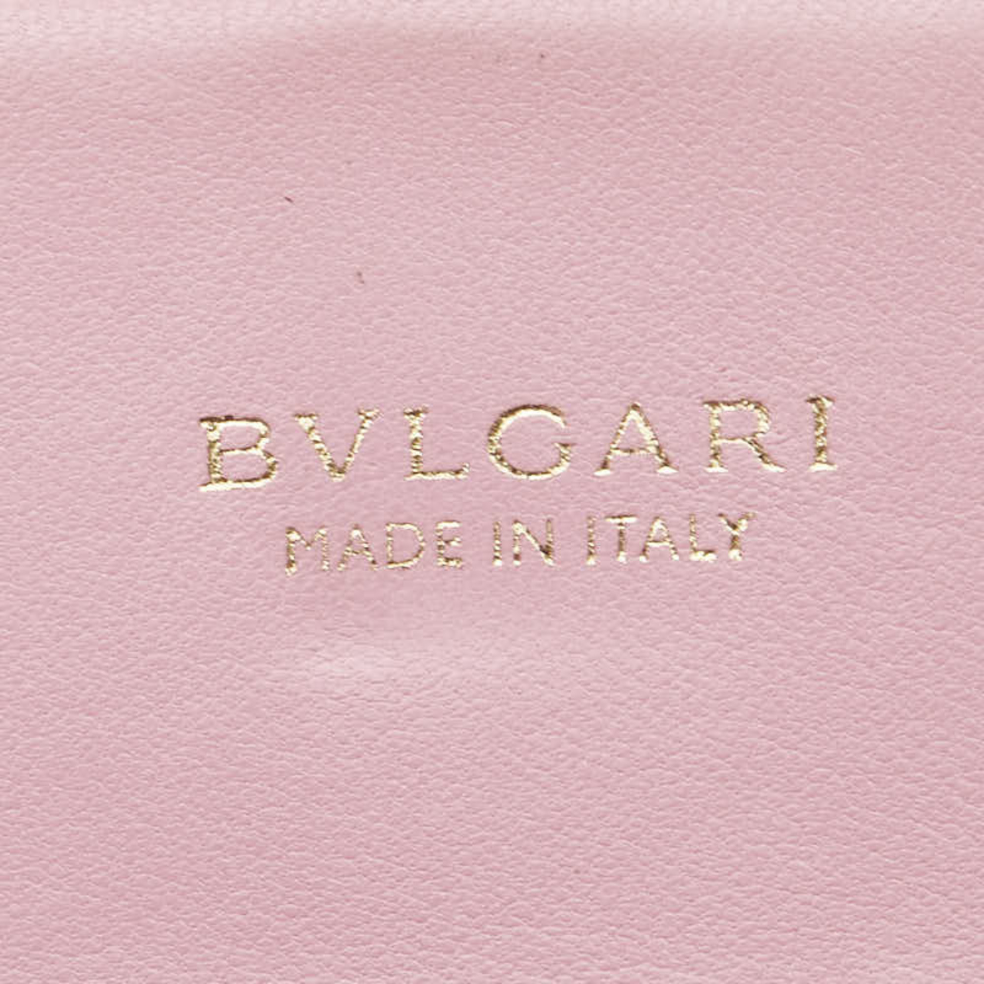 BVLGARI Card Case, Pink Leather, Women's