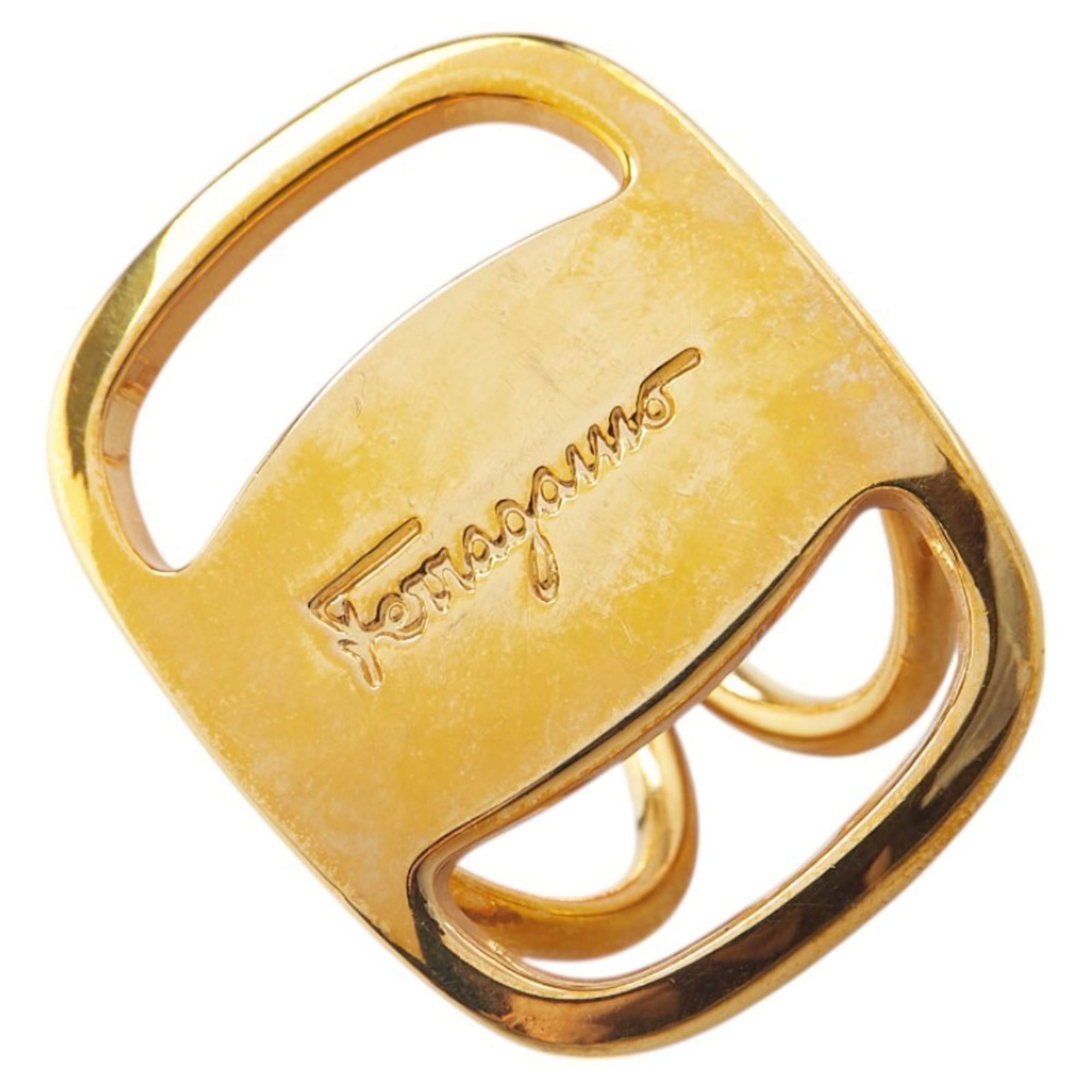 Salvatore Ferragamo Vara Scarf Ring, Gold Plated, Women's