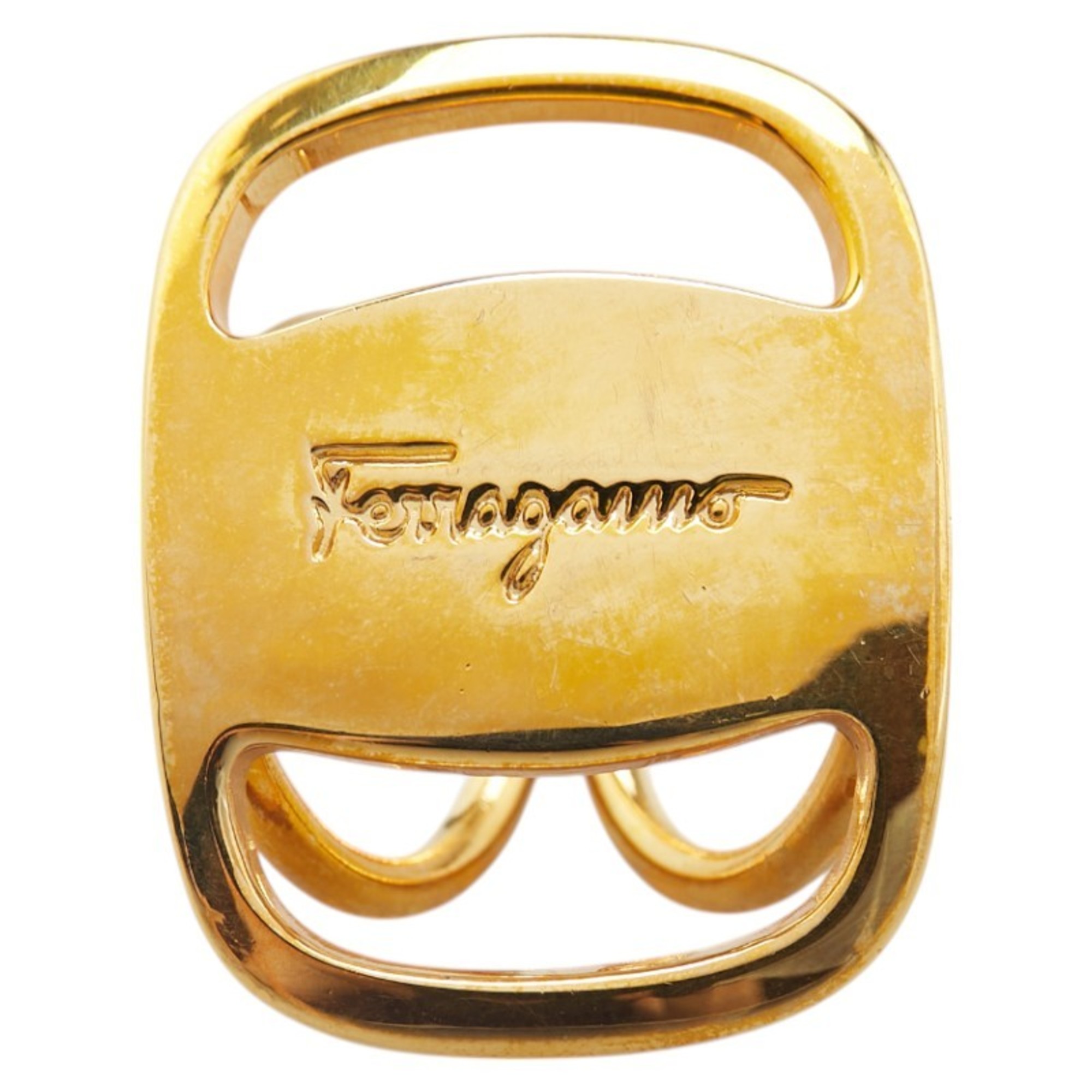 Salvatore Ferragamo Vara Scarf Ring, Gold Plated, Women's